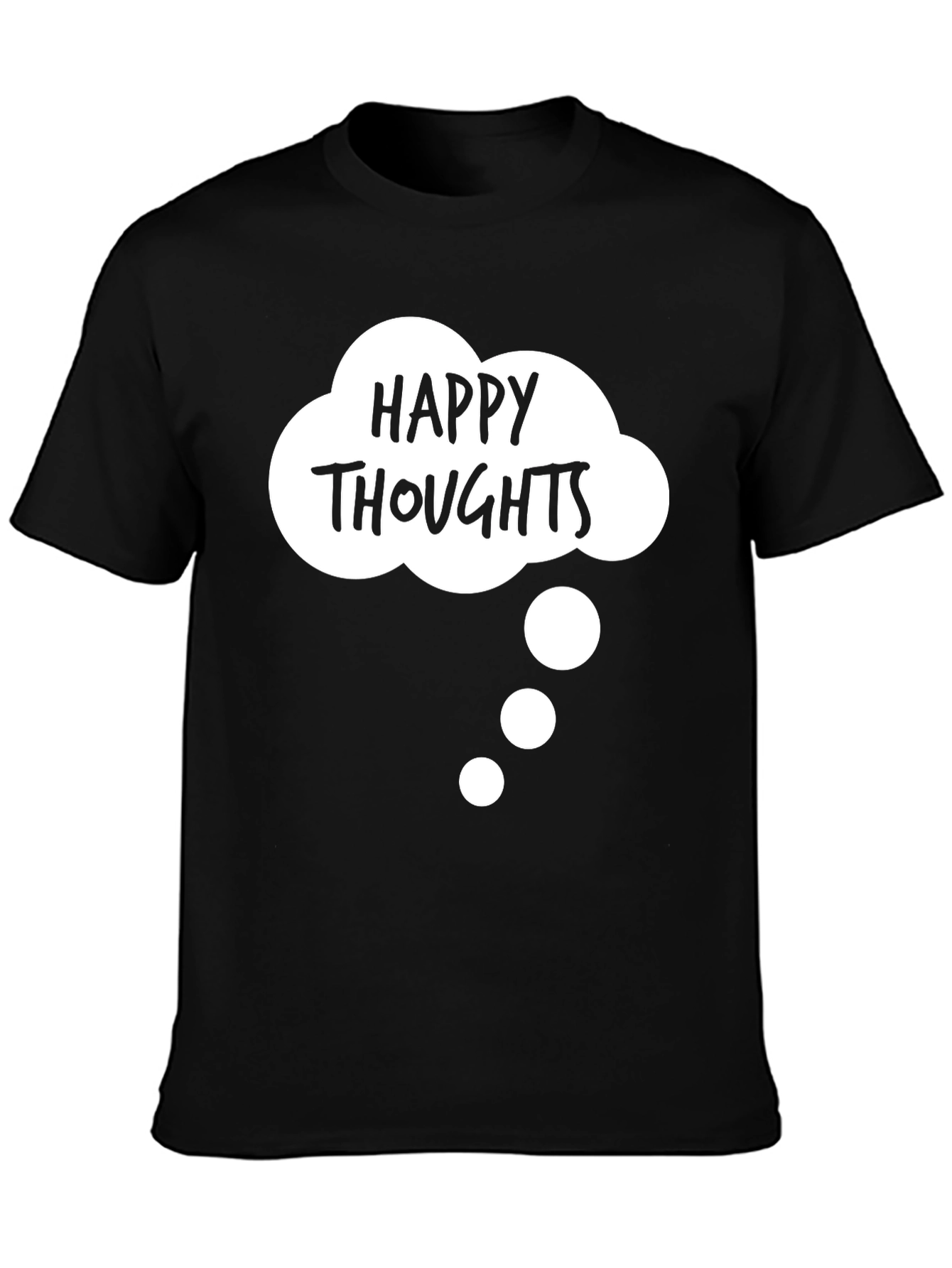 Happy Thoughts Black Graphic T-Shirt