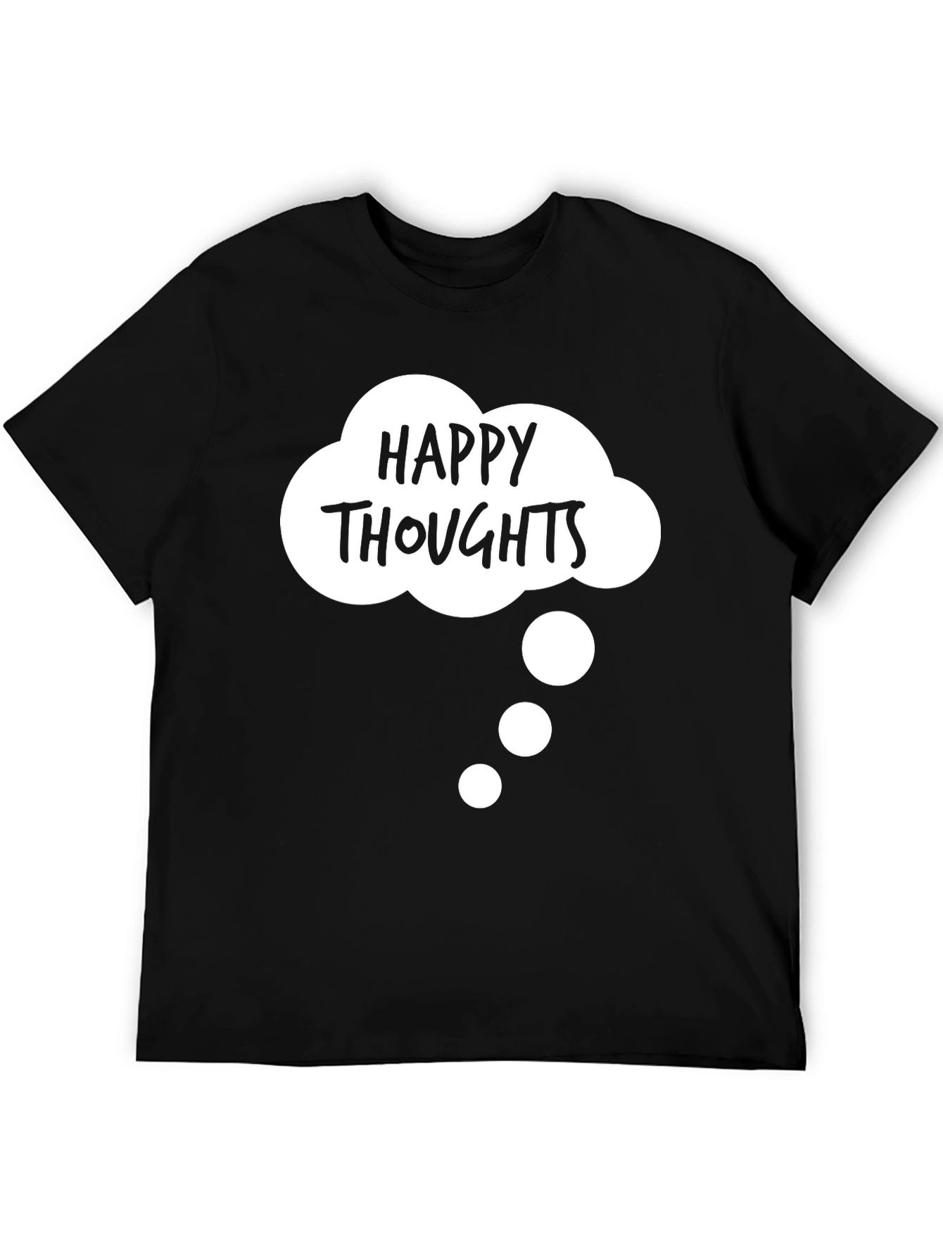 Happy Thoughts Black Graphic T-Shirt