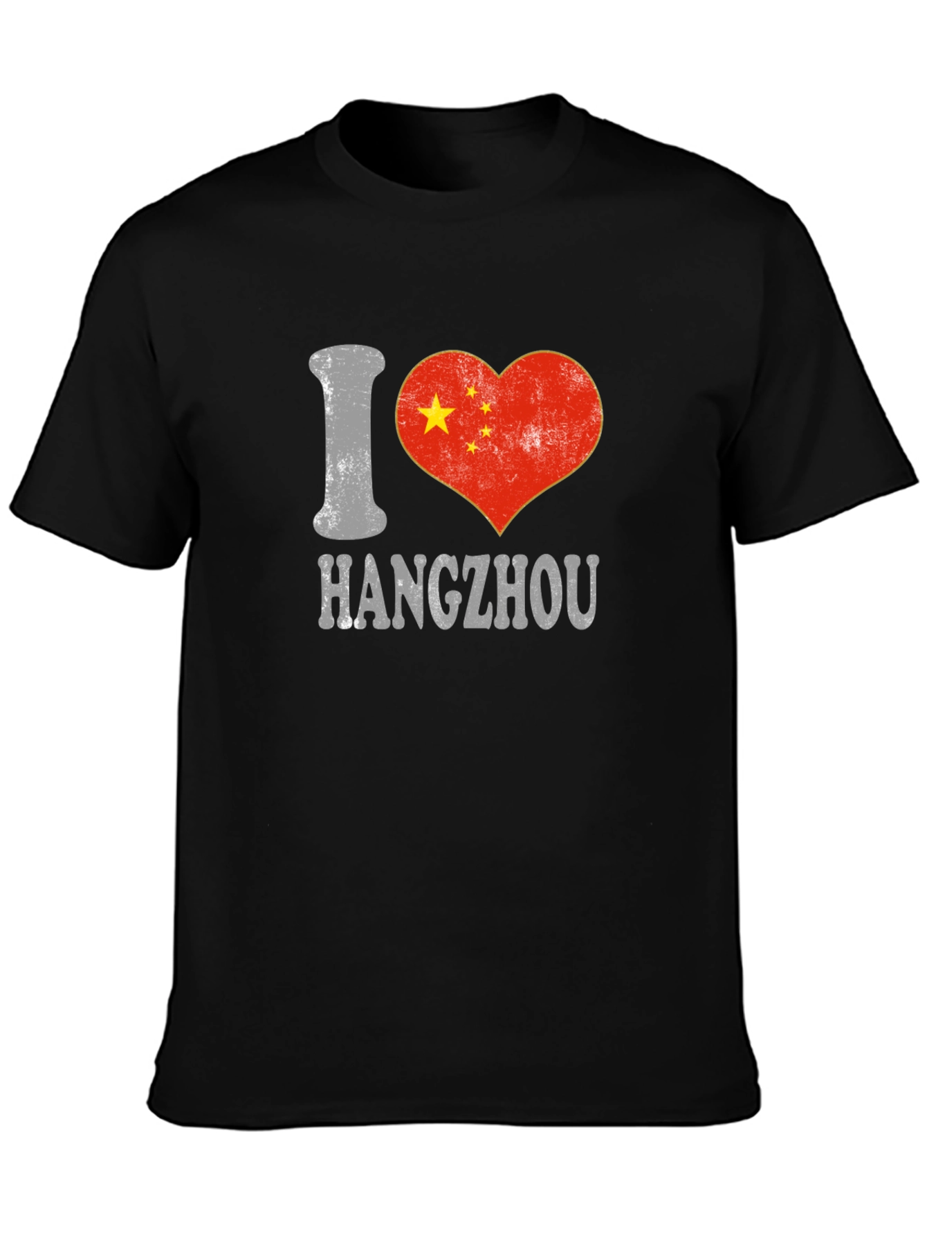 I Love Hangzhou China Flag Heart T-Shirt