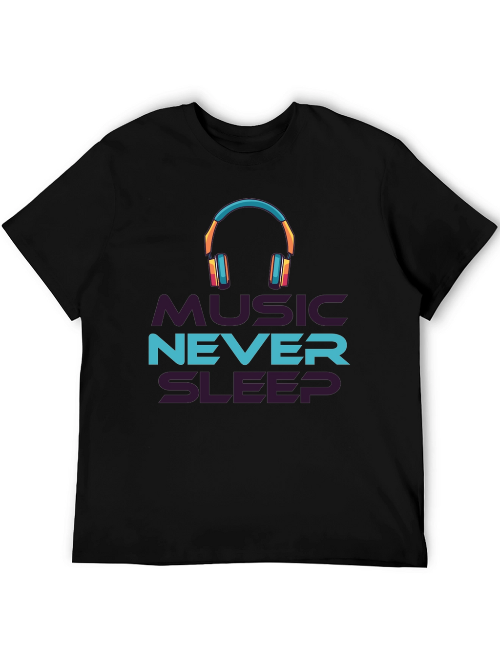 Music Never Sleeps Black Graphic Tee