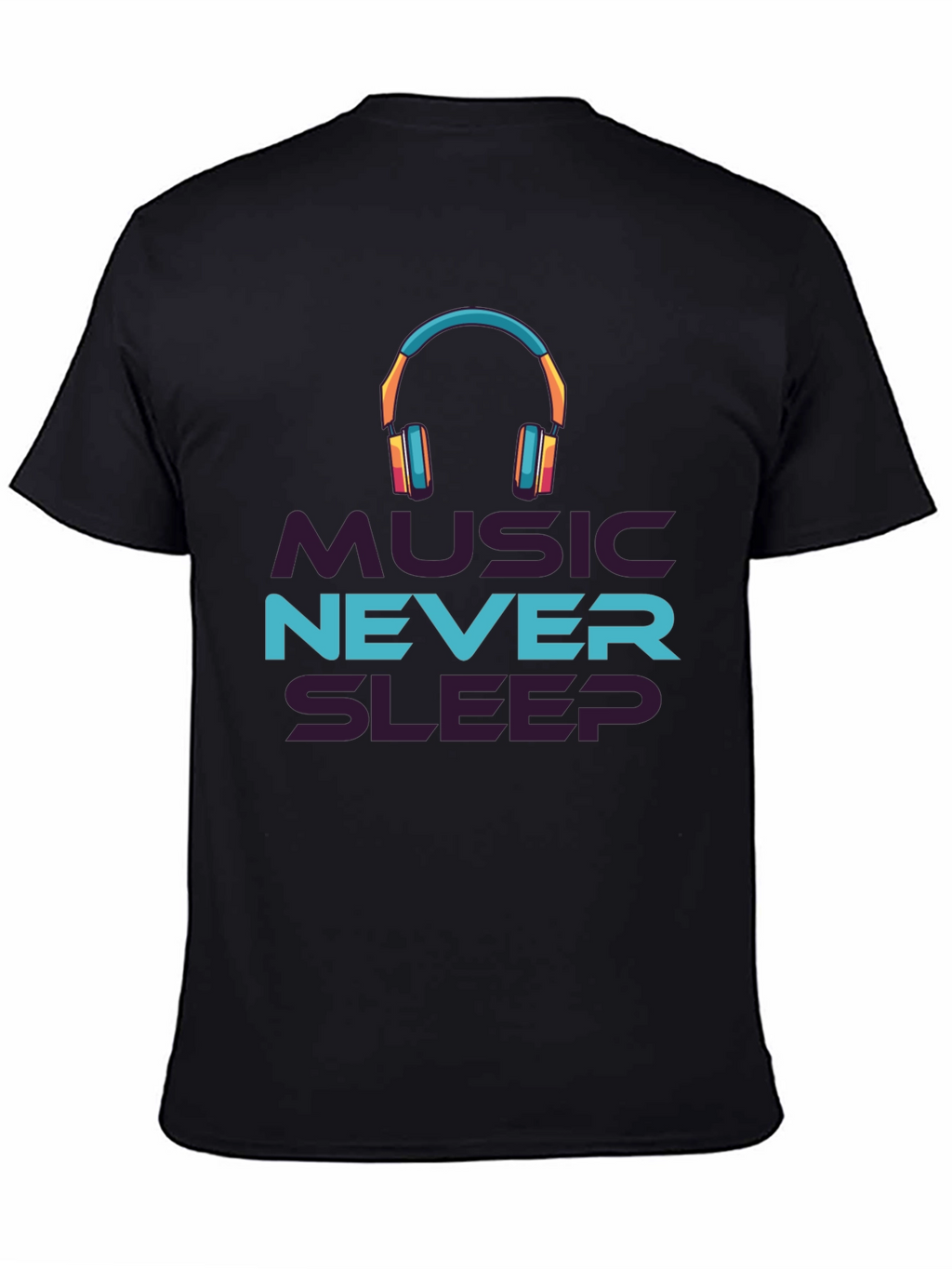 Music Never Sleeps Black Graphic Tee