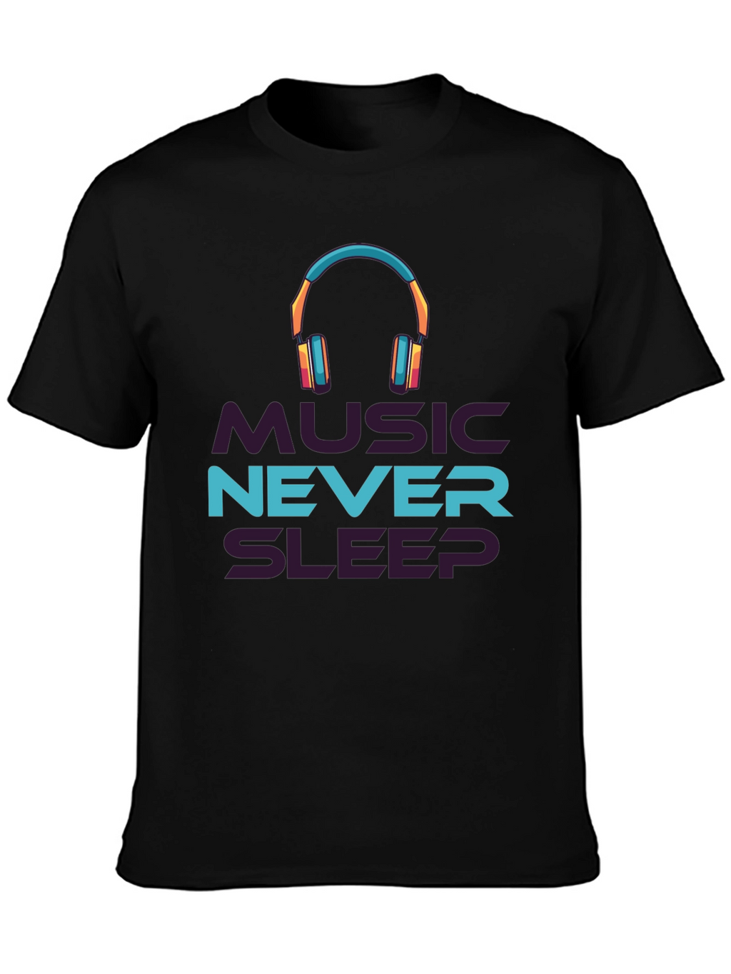 Music Never Sleeps Black Graphic Tee