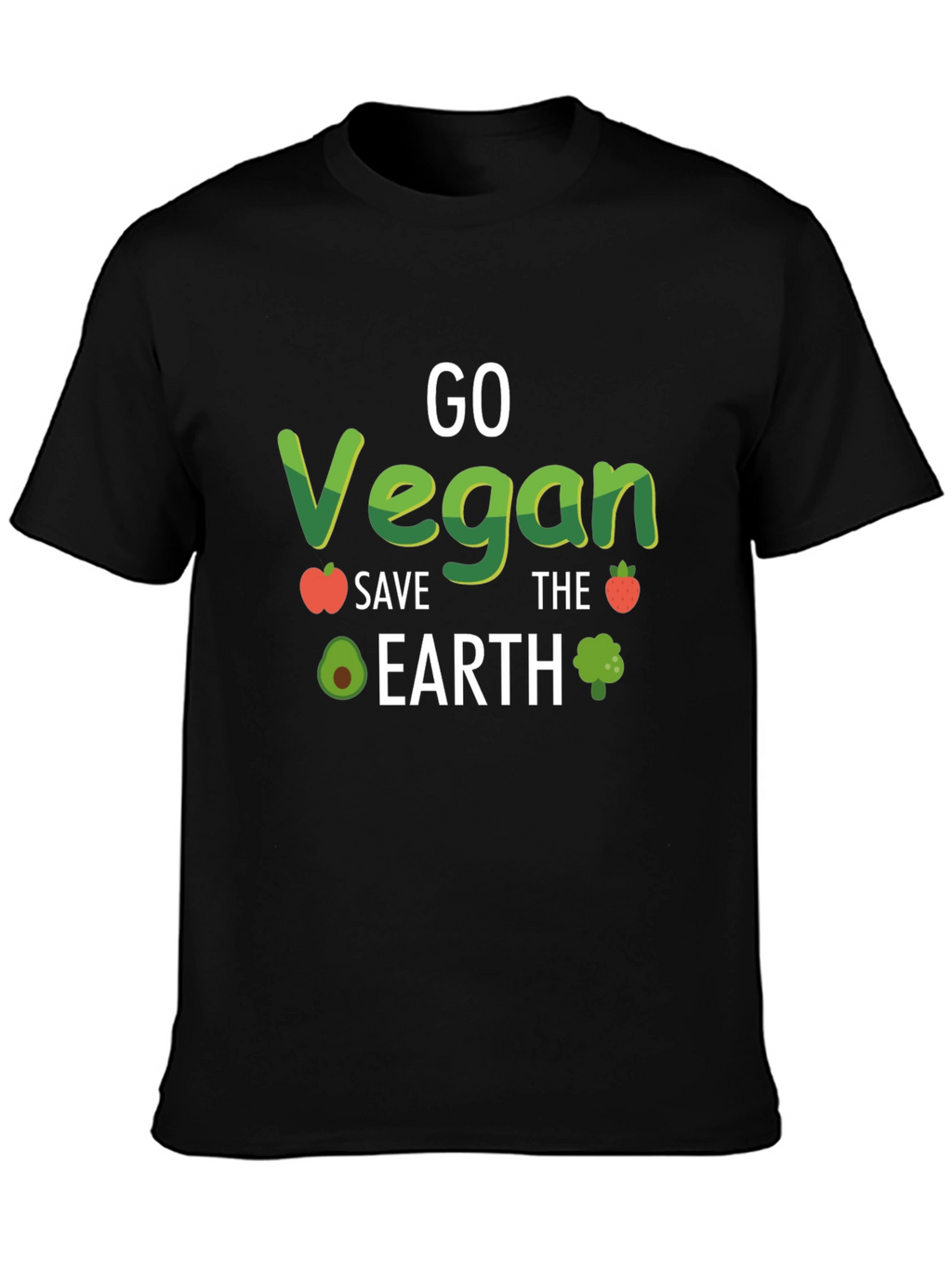 Go Vegan Save the Earth Black Tee