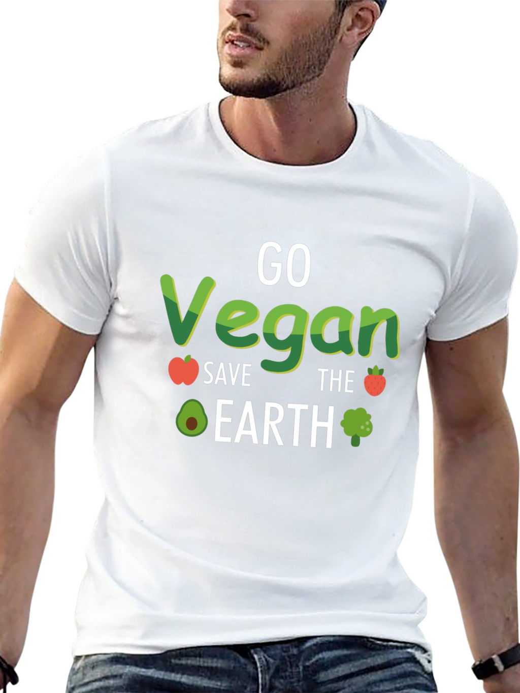 Go Vegan Save the Earth Black Tee