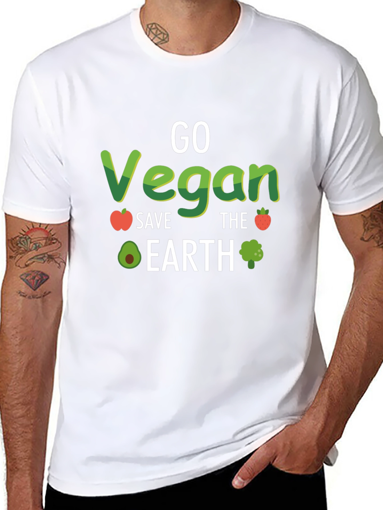 Go Vegan Save the Earth Black Tee