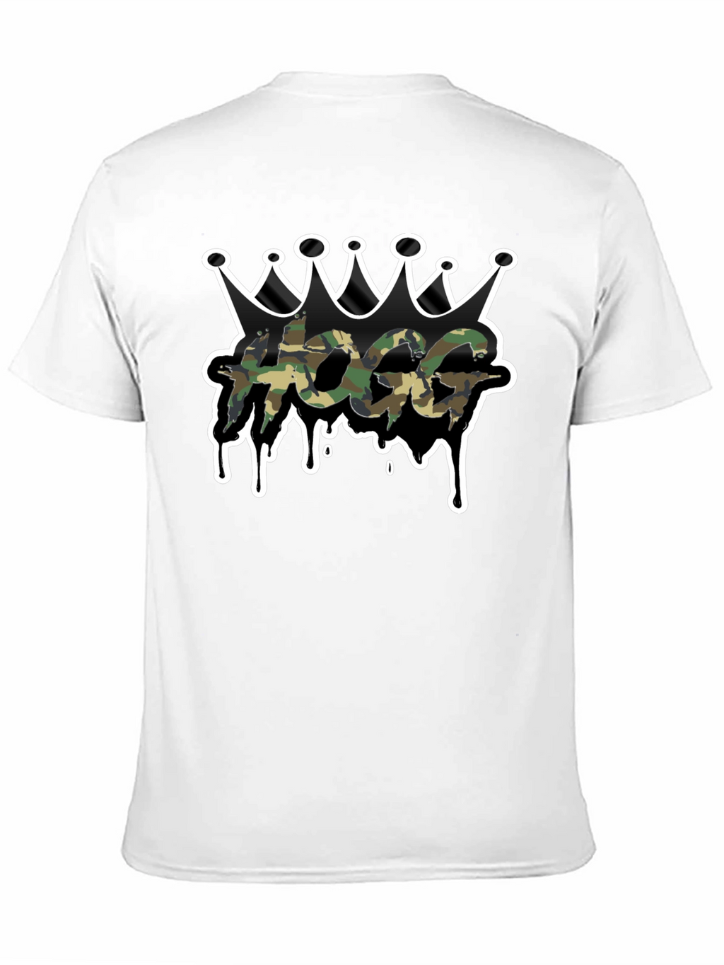 HOGG Camo Crown Graphic Tee - Black Casual T-Shirt