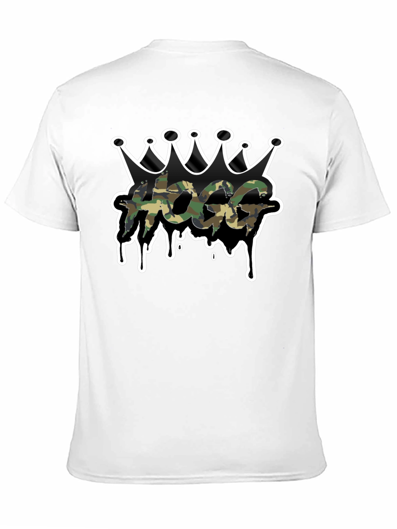 HOGG Camo Crown Graphic Tee - Black Casual T-Shirt