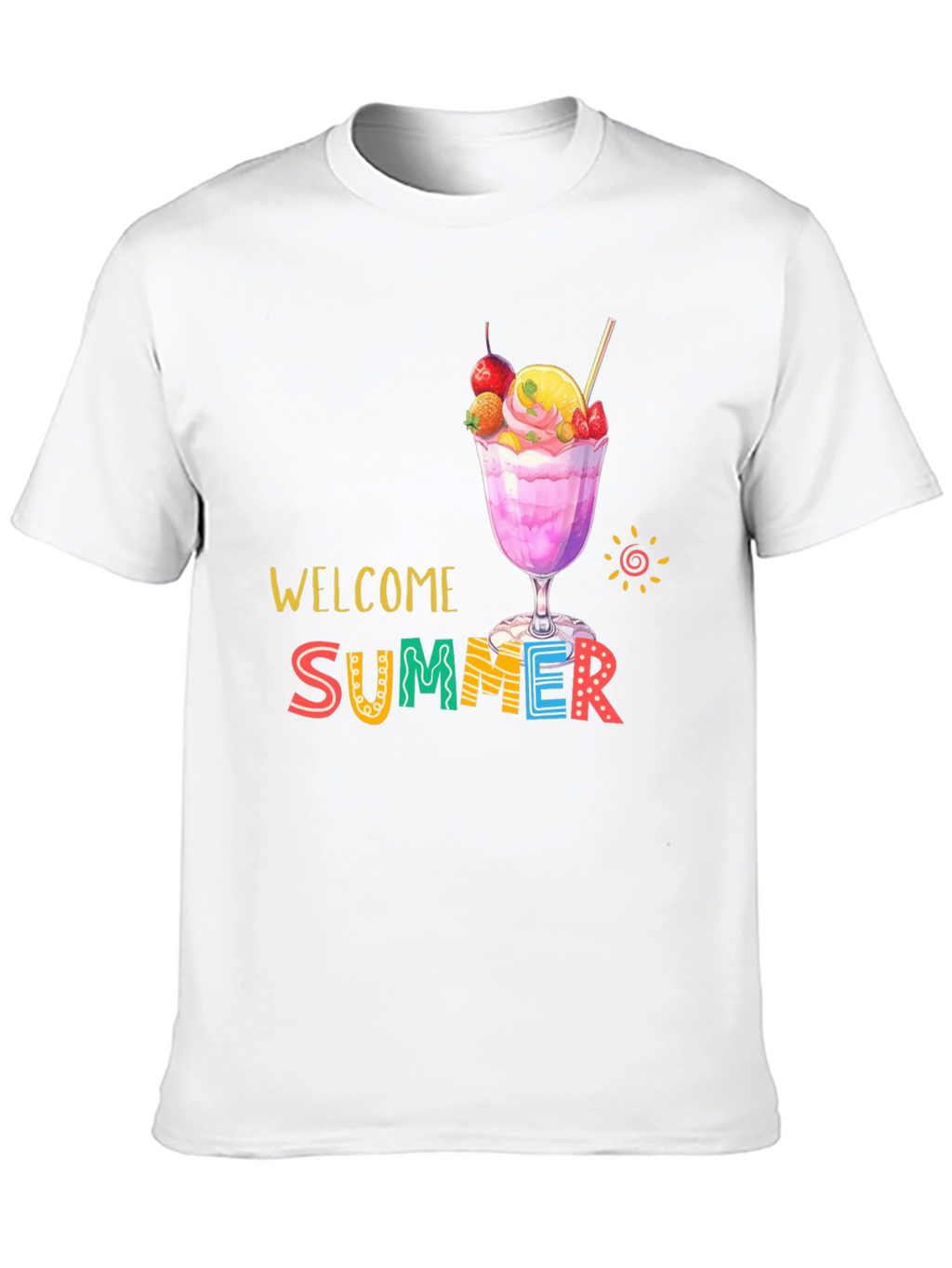 Welcome Summer Graphic Print Black T-Shirt