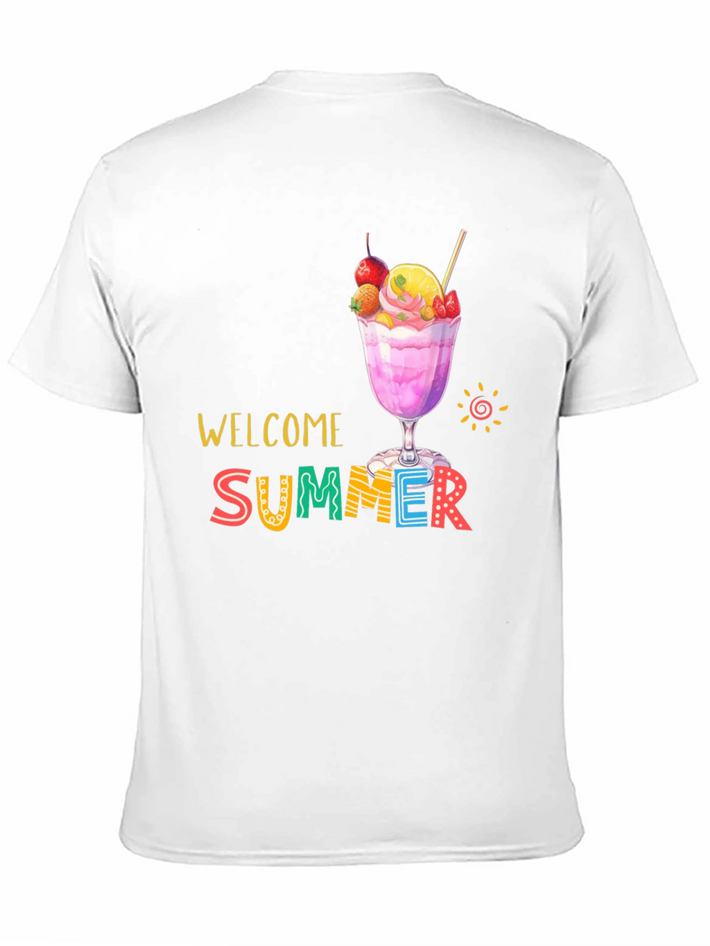 Welcome Summer Graphic Print Black T-Shirt