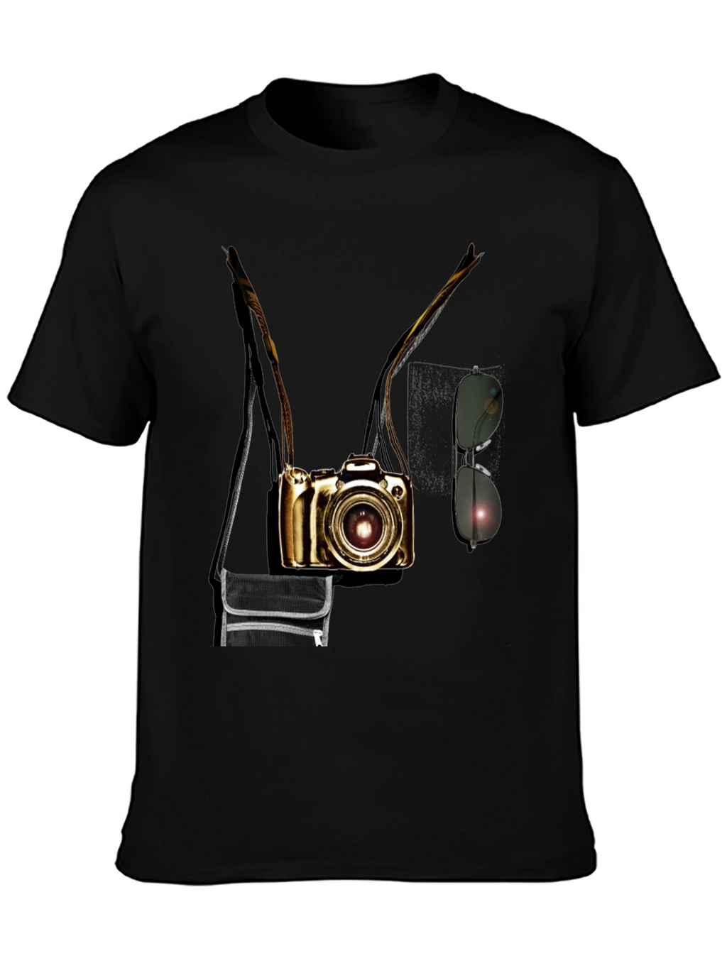 Camera Print Crew Neck Short Sleeve T-Shirt