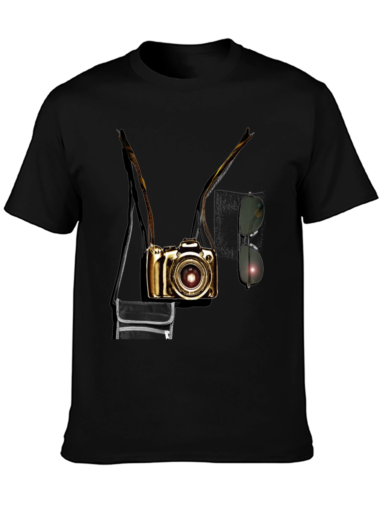 Camera Print Crew Neck Short Sleeve T-Shirt