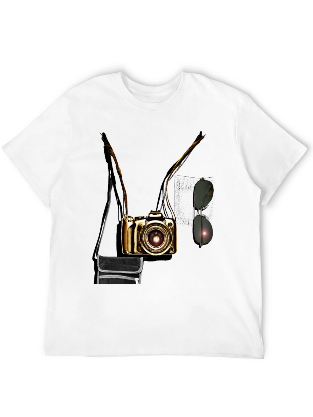 Camera Print Crew Neck Short Sleeve T-Shirt
