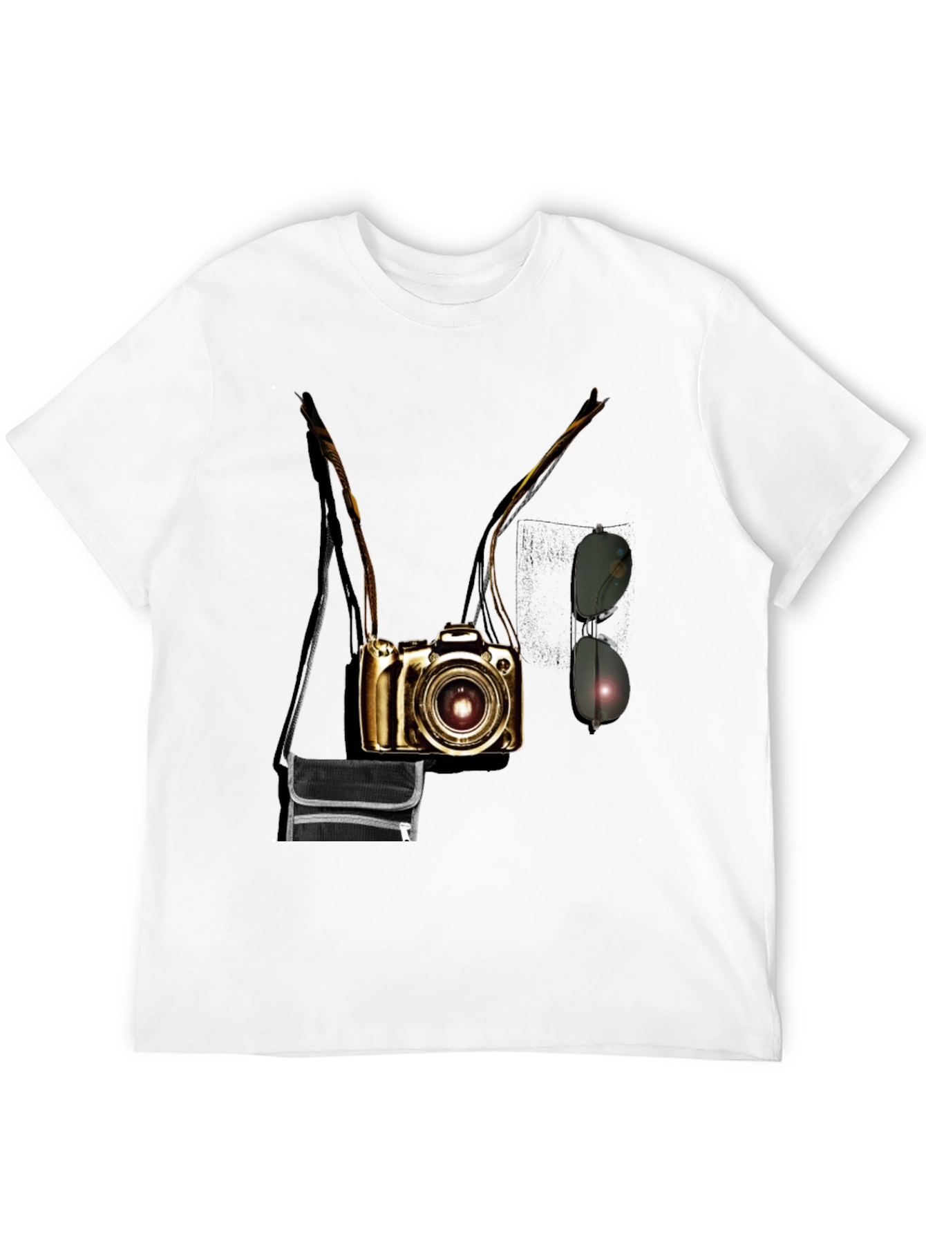 Camera Print Crew Neck Short Sleeve T-Shirt