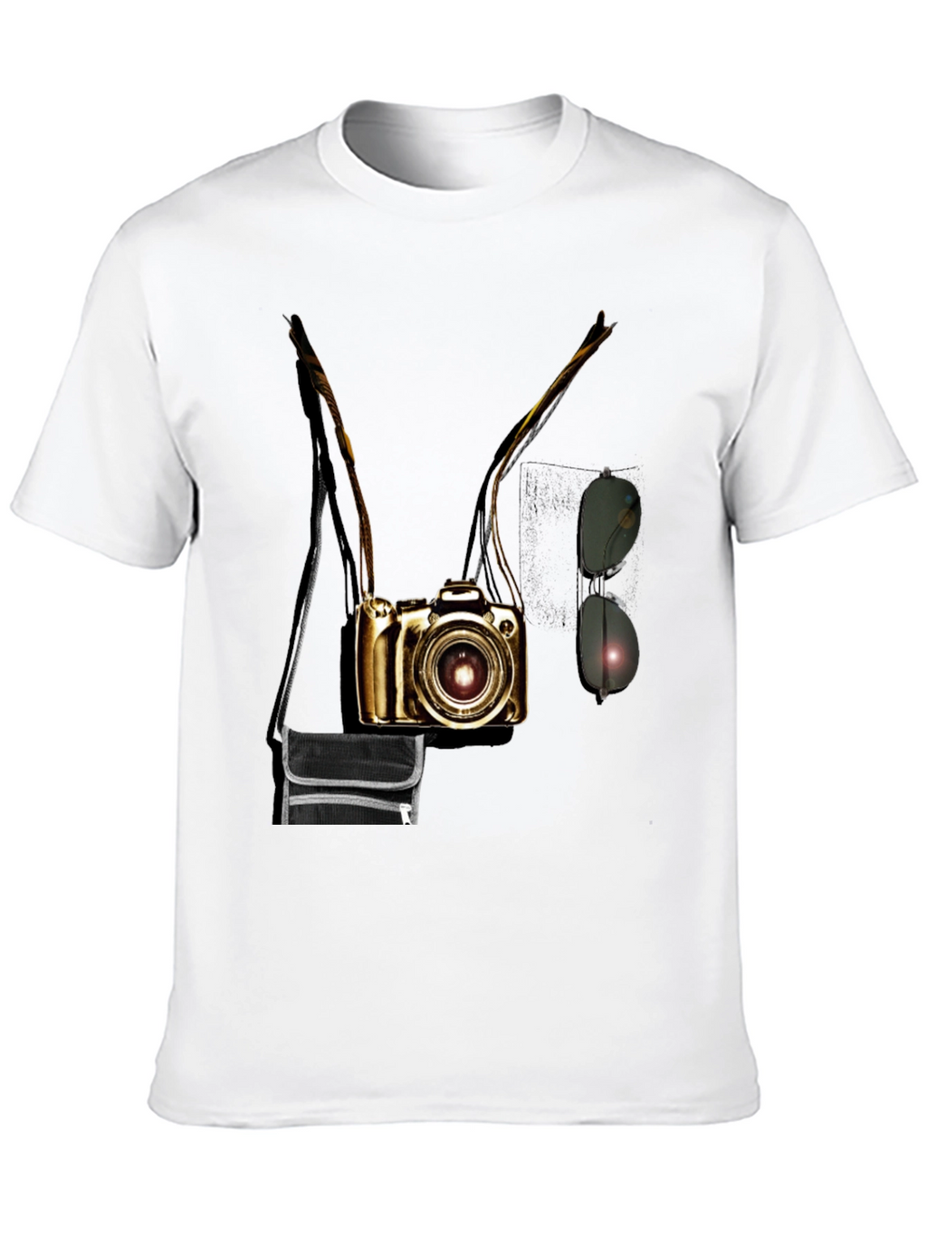 Camera Print Crew Neck Short Sleeve T-Shirt