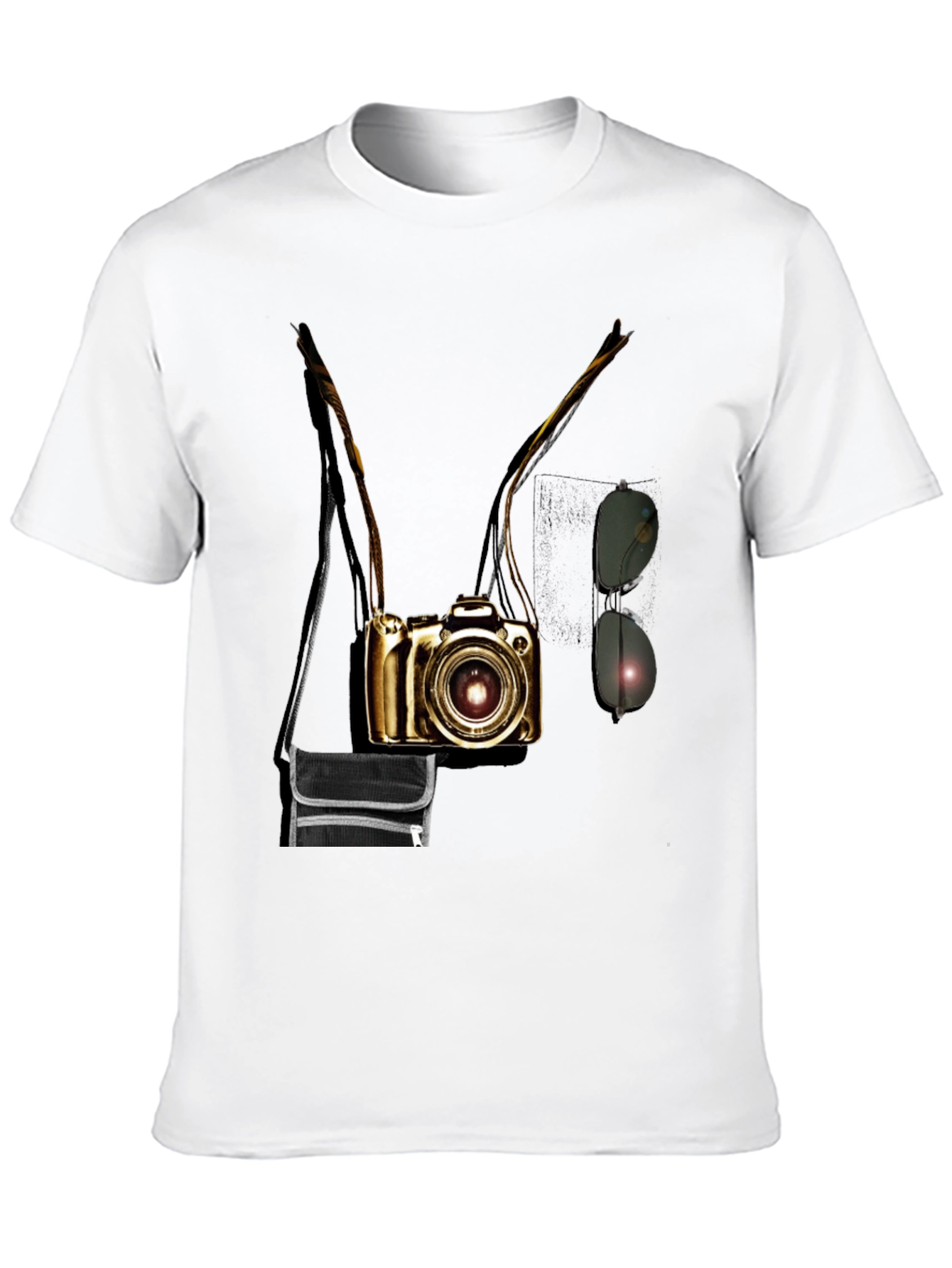 Camera Print Crew Neck Short Sleeve T-Shirt