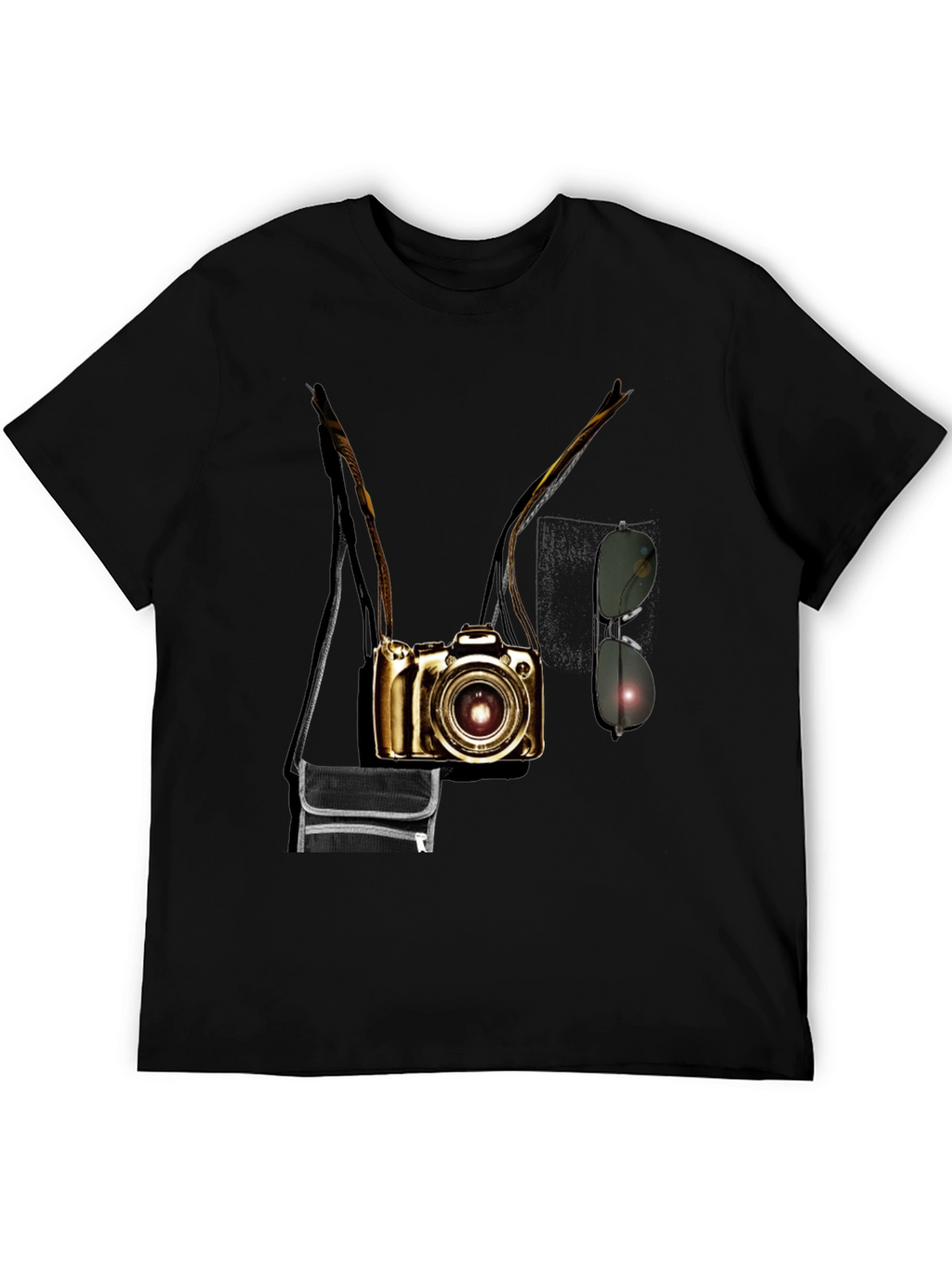 Camera Print Crew Neck Short Sleeve T-Shirt