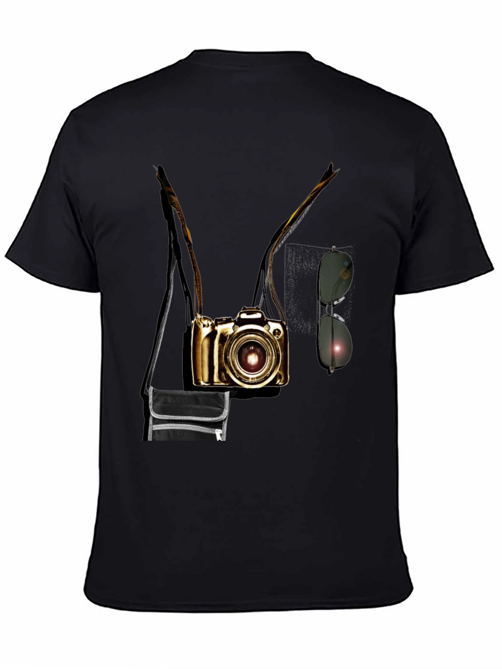 Camera Print Crew Neck Short Sleeve T-Shirt