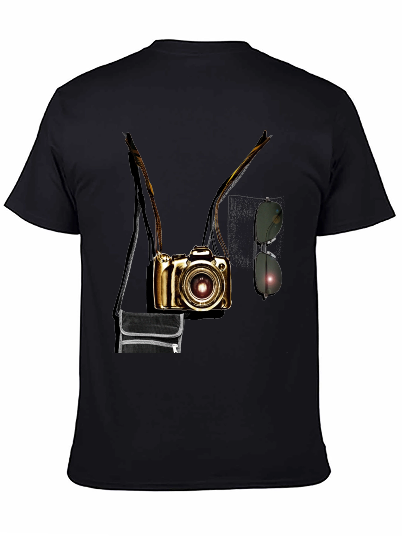 Camera Print Crew Neck Short Sleeve T-Shirt