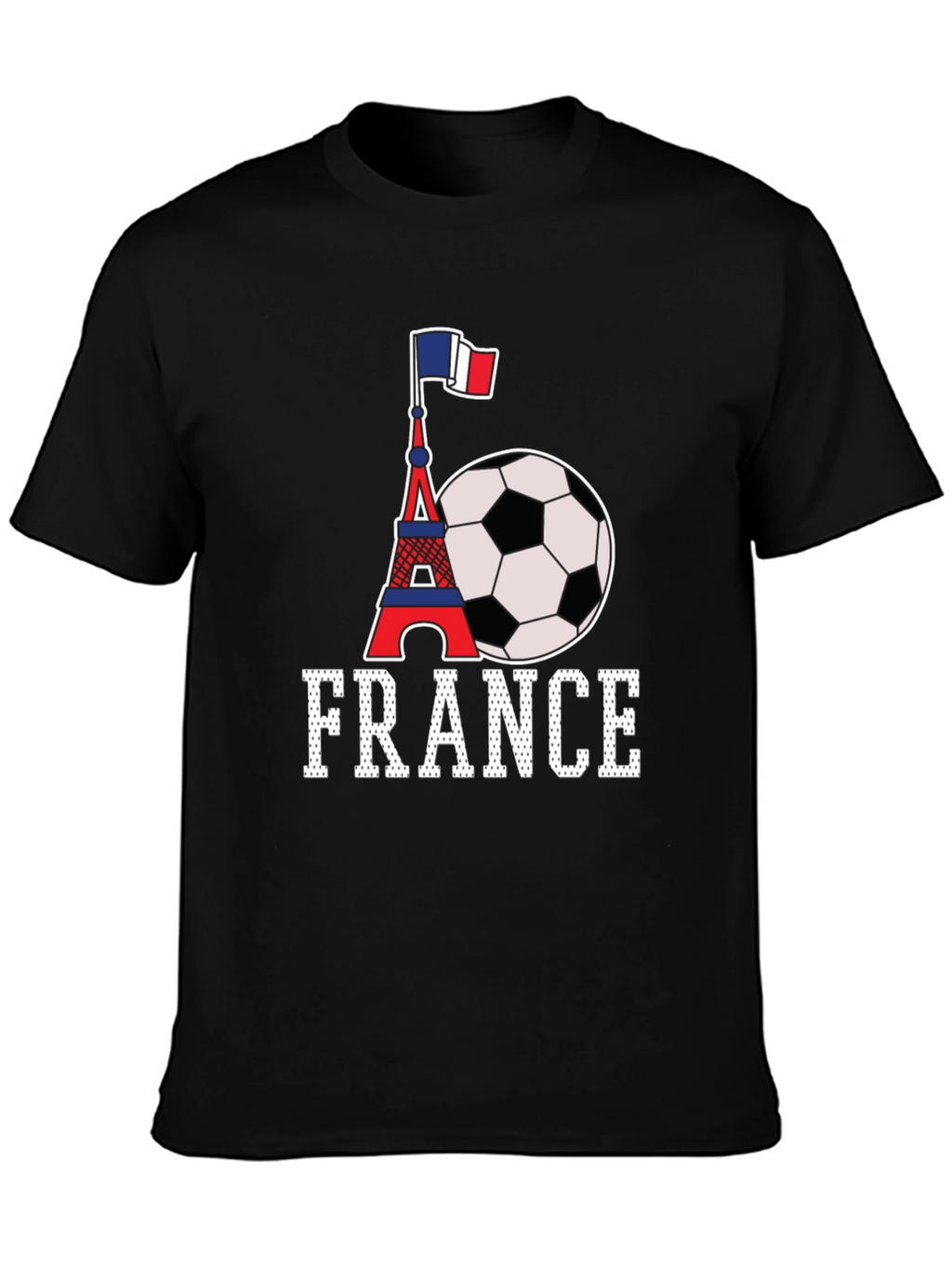 France Soccer T-Shirt: Eiffel Tower & Flag