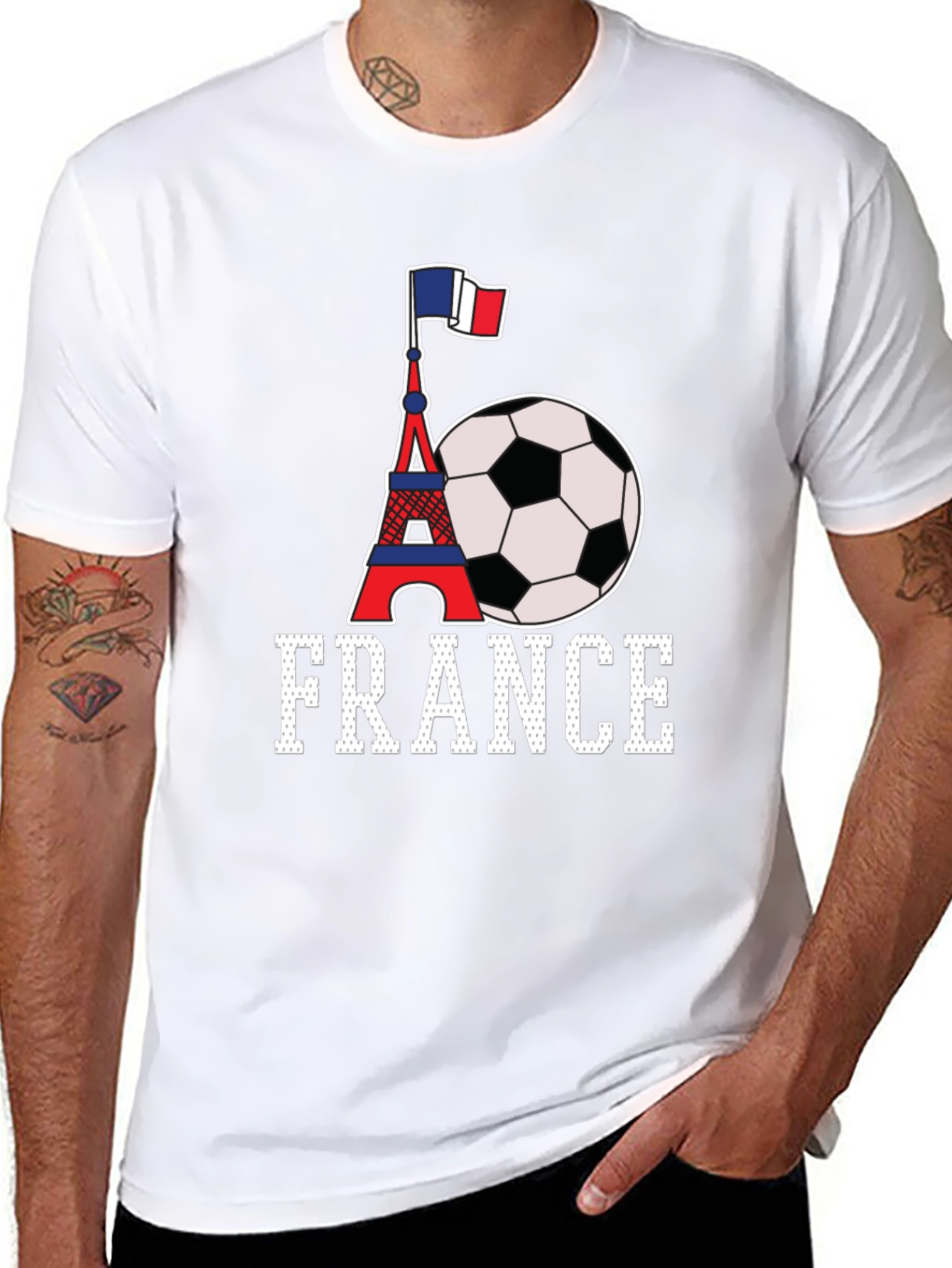 France Soccer T-Shirt: Eiffel Tower & Flag