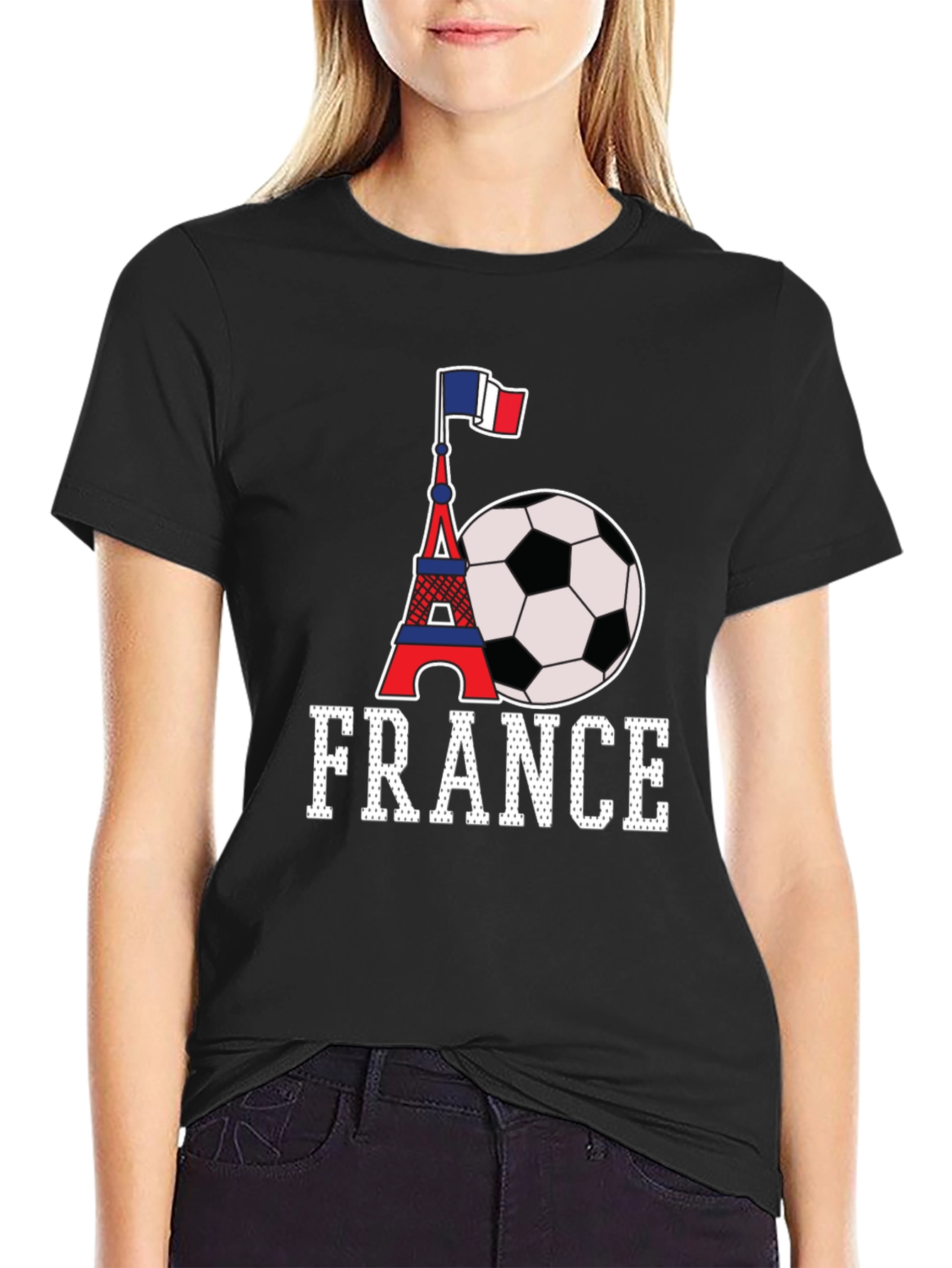 France Soccer T-Shirt: Eiffel Tower & Flag
