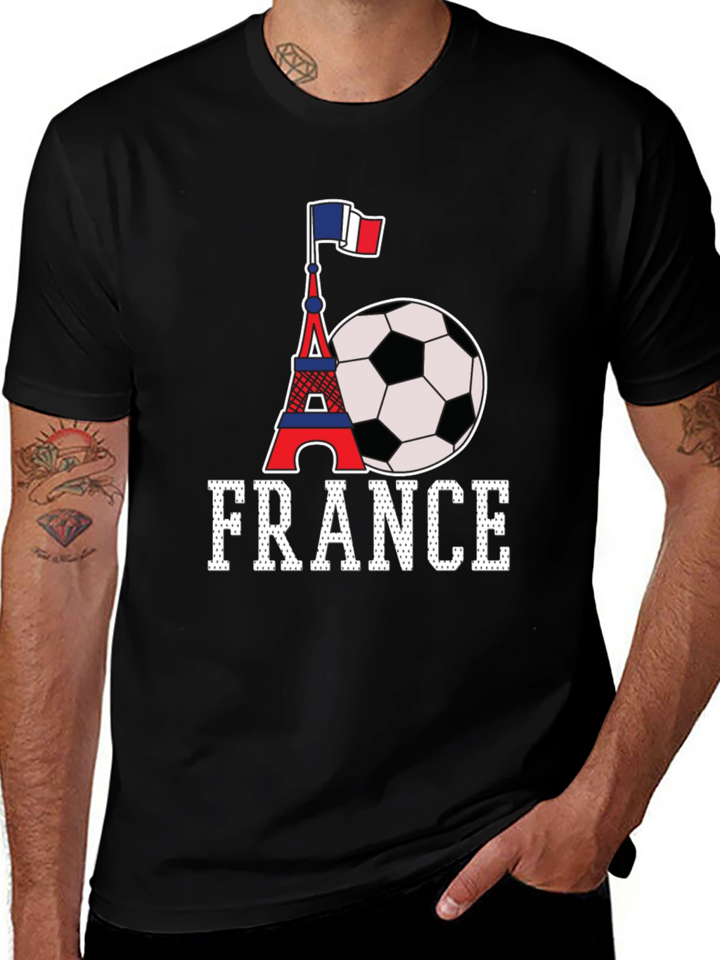 France Soccer T-Shirt: Eiffel Tower & Flag