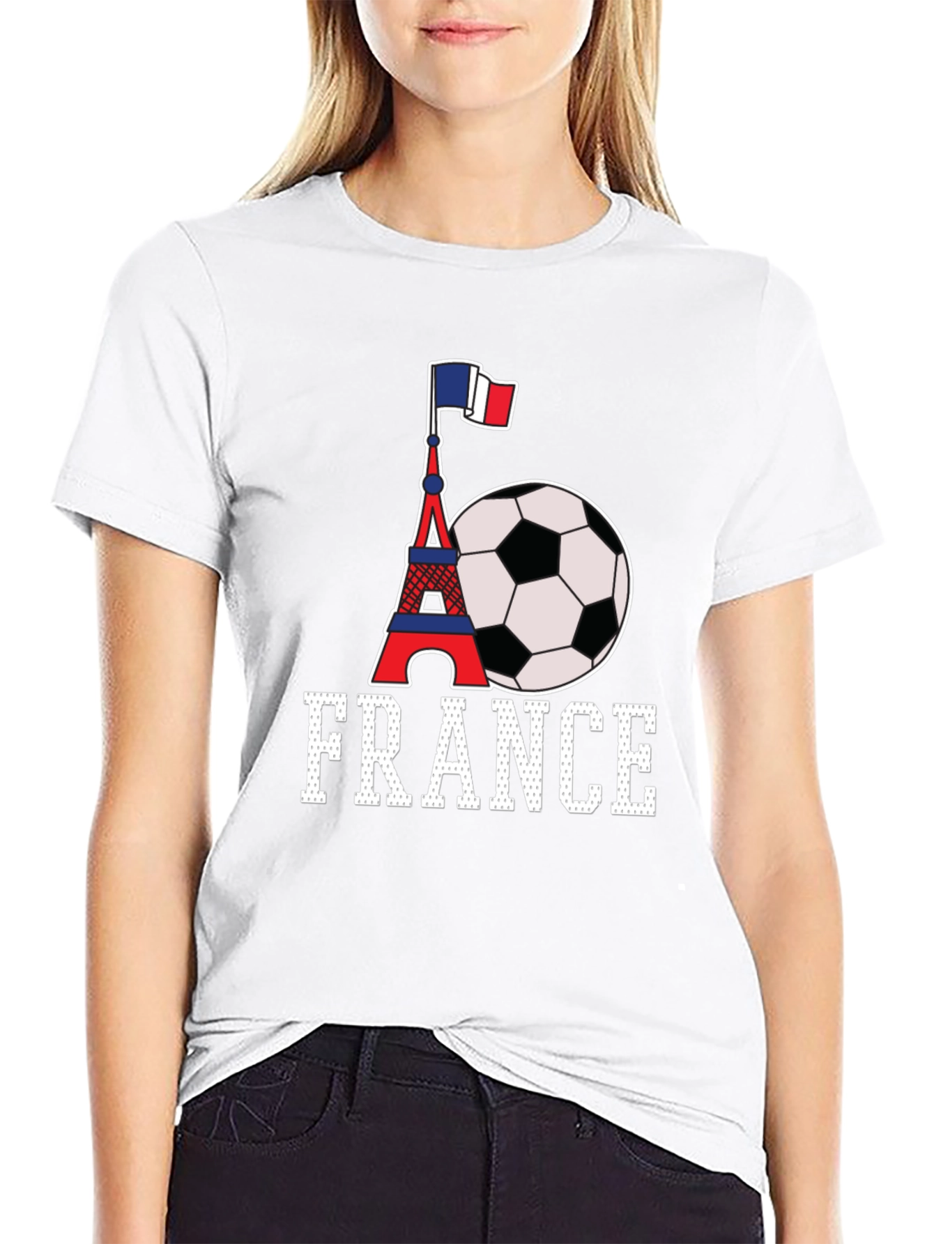 France Soccer T-Shirt: Eiffel Tower & Flag