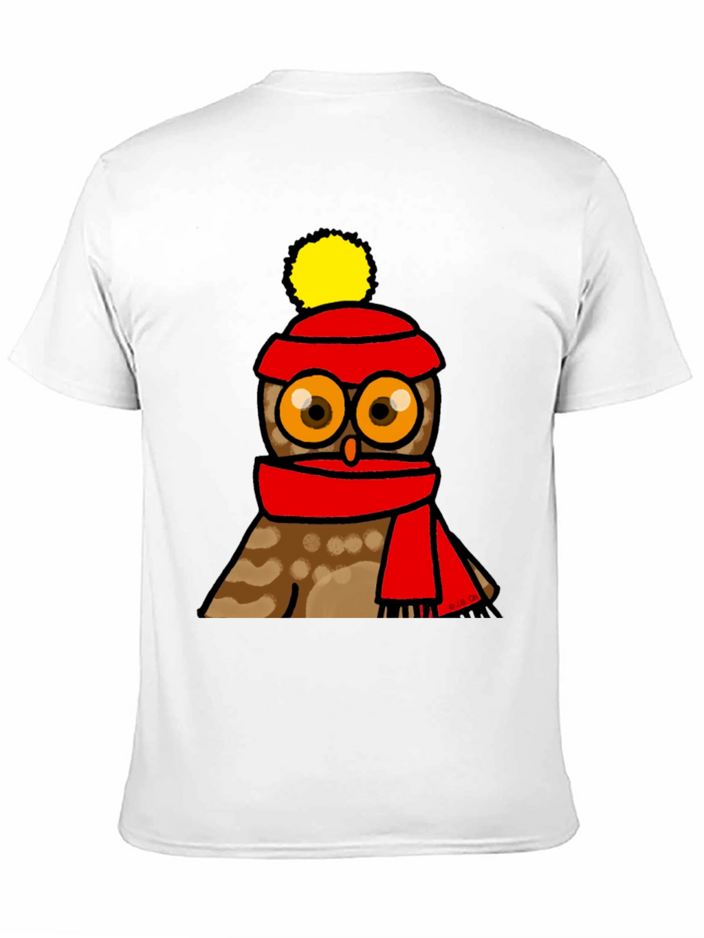 Cute Owl in Hat & Scarf Graphic T-Shirt