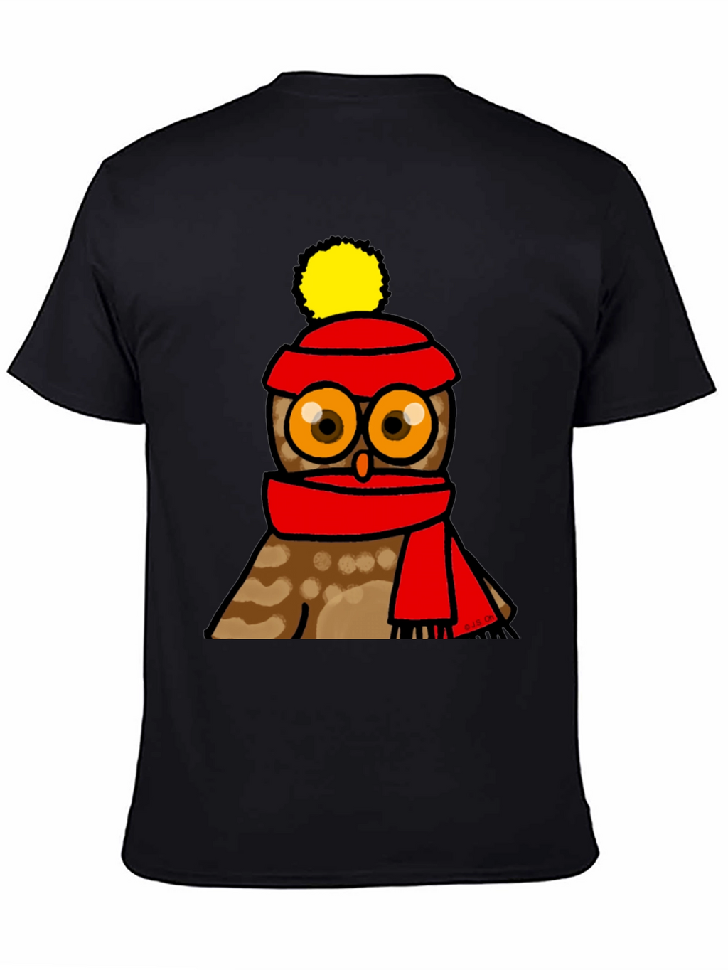 Cute Owl in Hat & Scarf Graphic T-Shirt