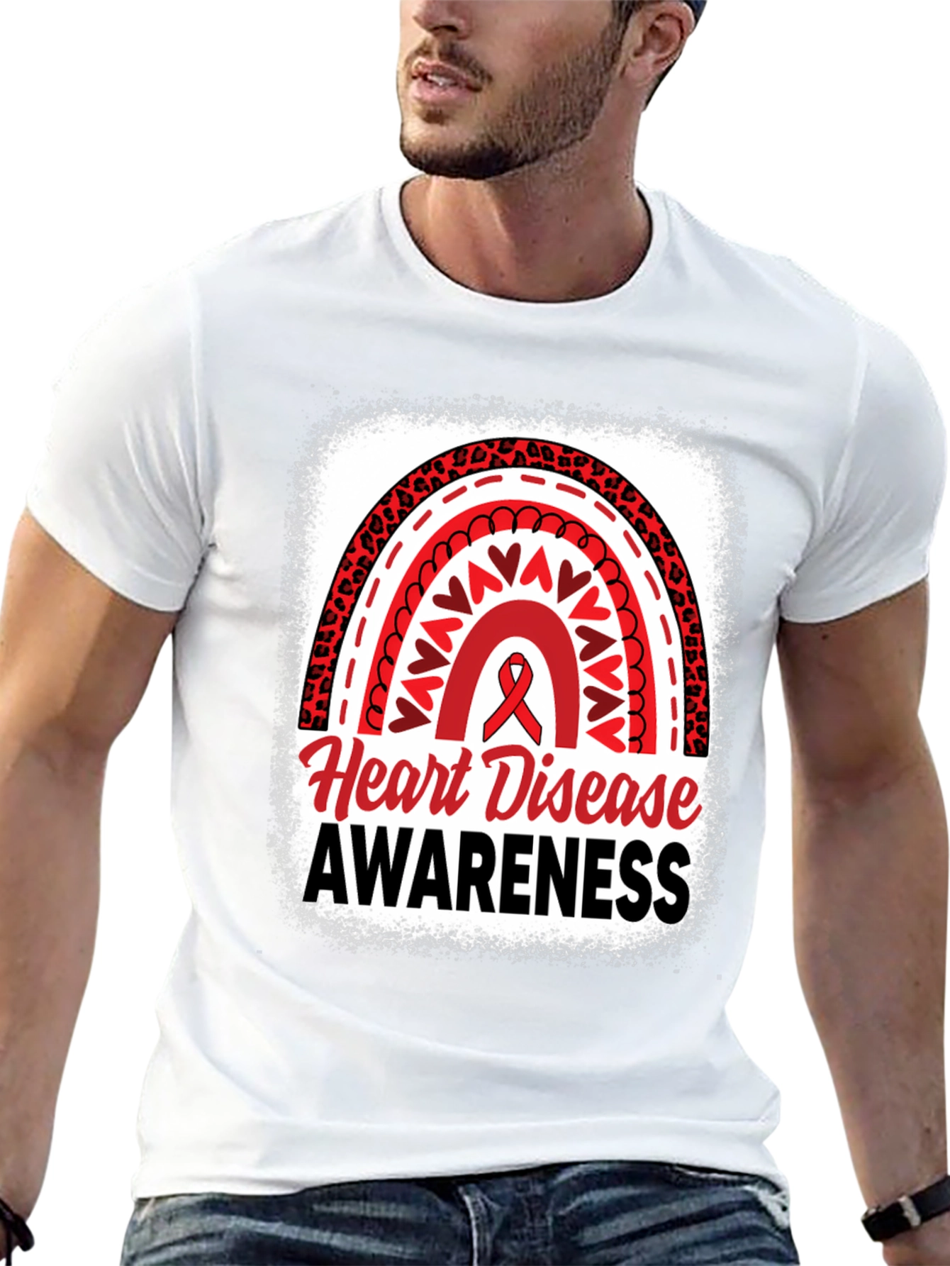 Heart Disease Awareness Black T-Shirt