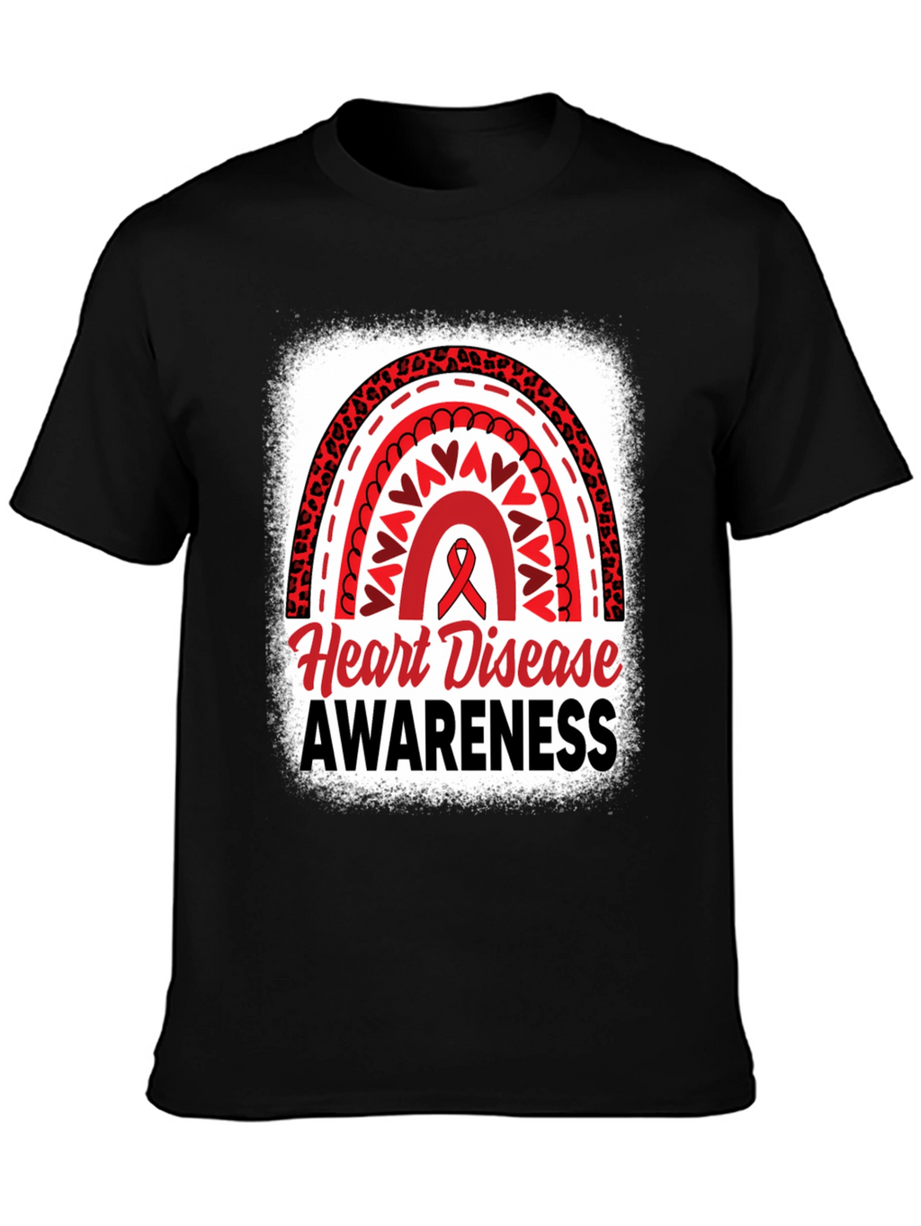 Heart Disease Awareness Black T-Shirt