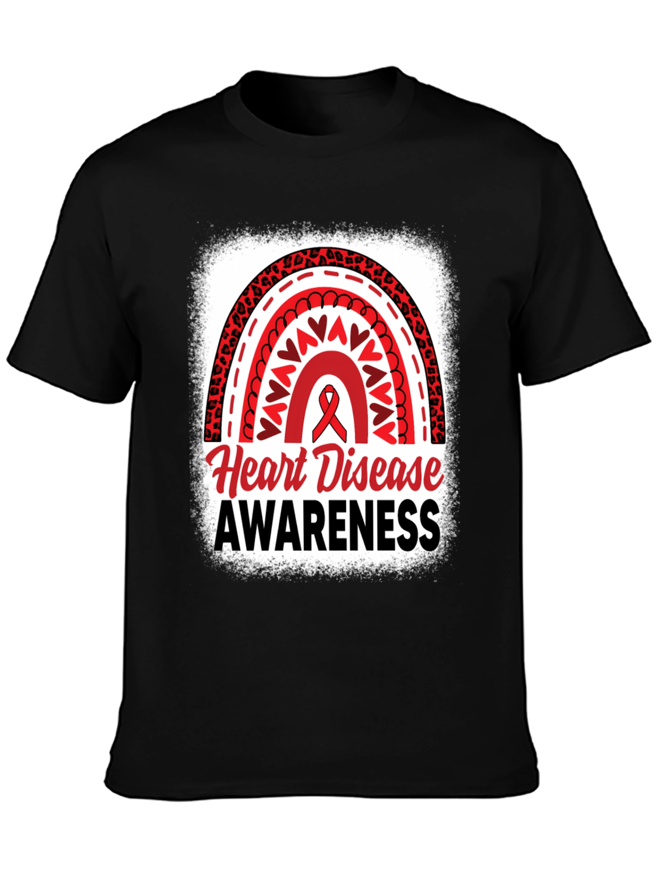 Heart Disease Awareness Black T-Shirt