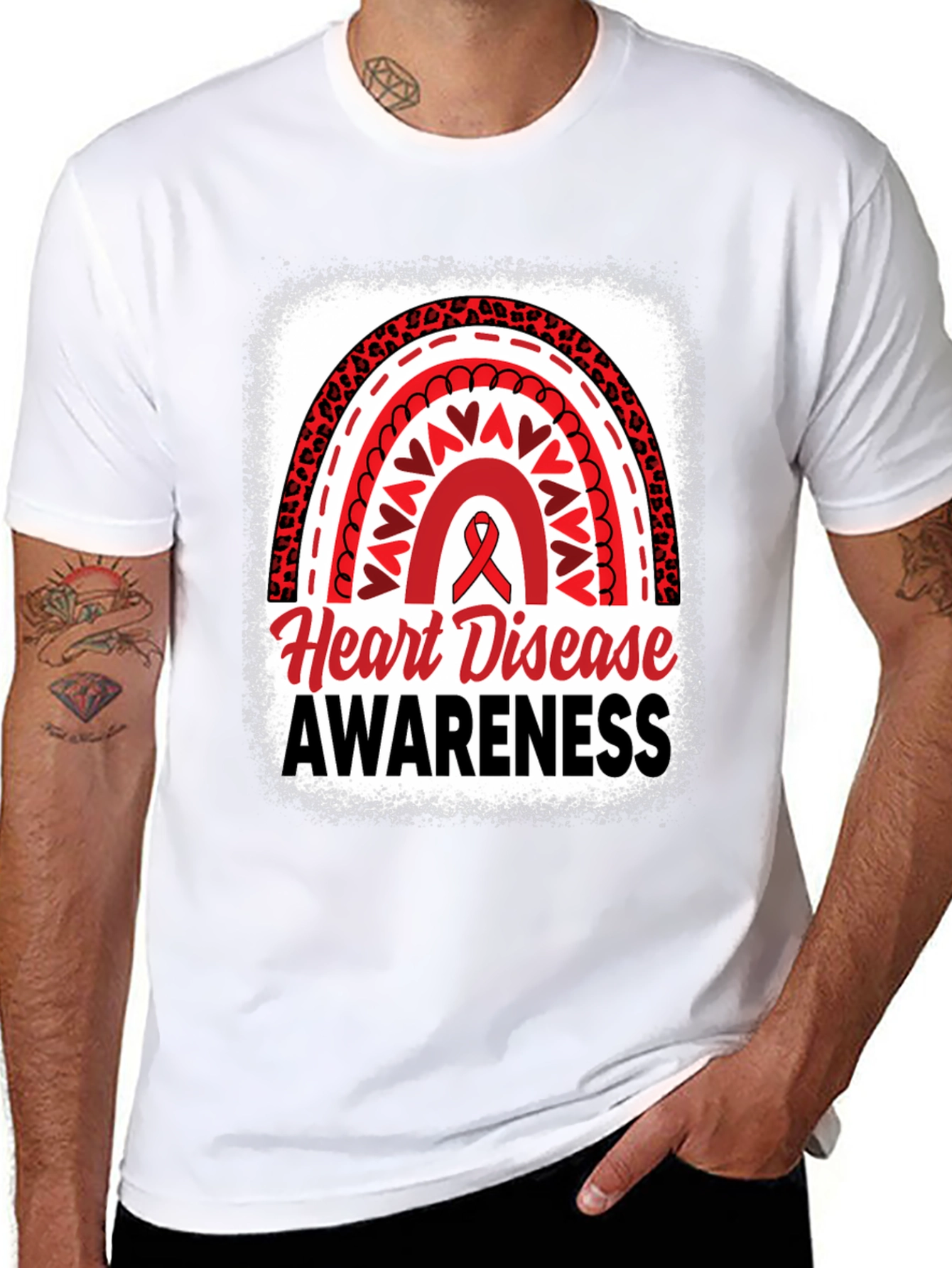 Heart Disease Awareness Black T-Shirt