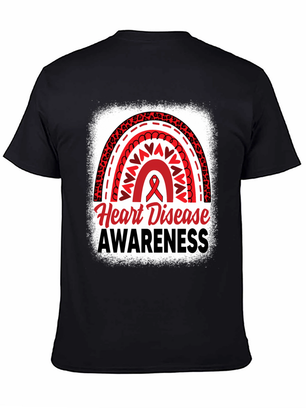 Heart Disease Awareness Black T-Shirt