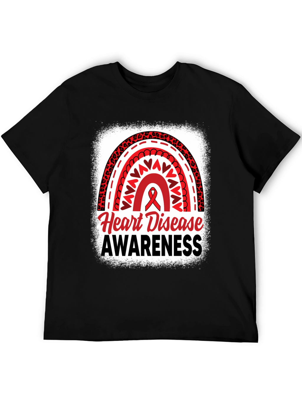 Heart Disease Awareness Black T-Shirt