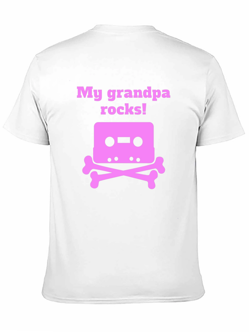 Grandpa Rocks T-Shirt Cassette Tape Bones Funny Gift