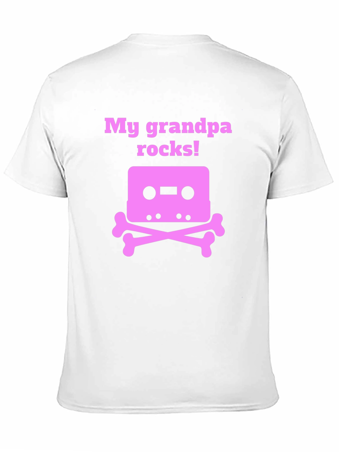 Grandpa Rocks T-Shirt Cassette Tape Bones Funny Gift