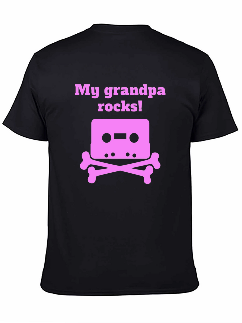 Grandpa Rocks T-Shirt Cassette Tape Bones Funny Gift