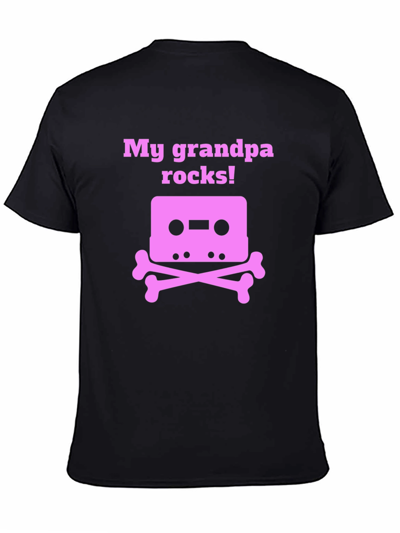 Grandpa Rocks T-Shirt Cassette Tape Bones Funny Gift