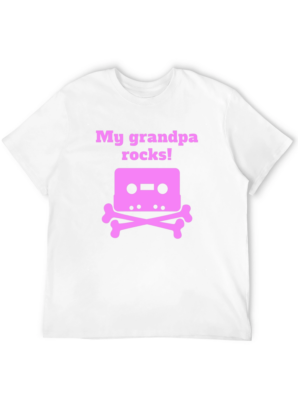Grandpa Rocks T-Shirt Cassette Tape Bones Funny Gift