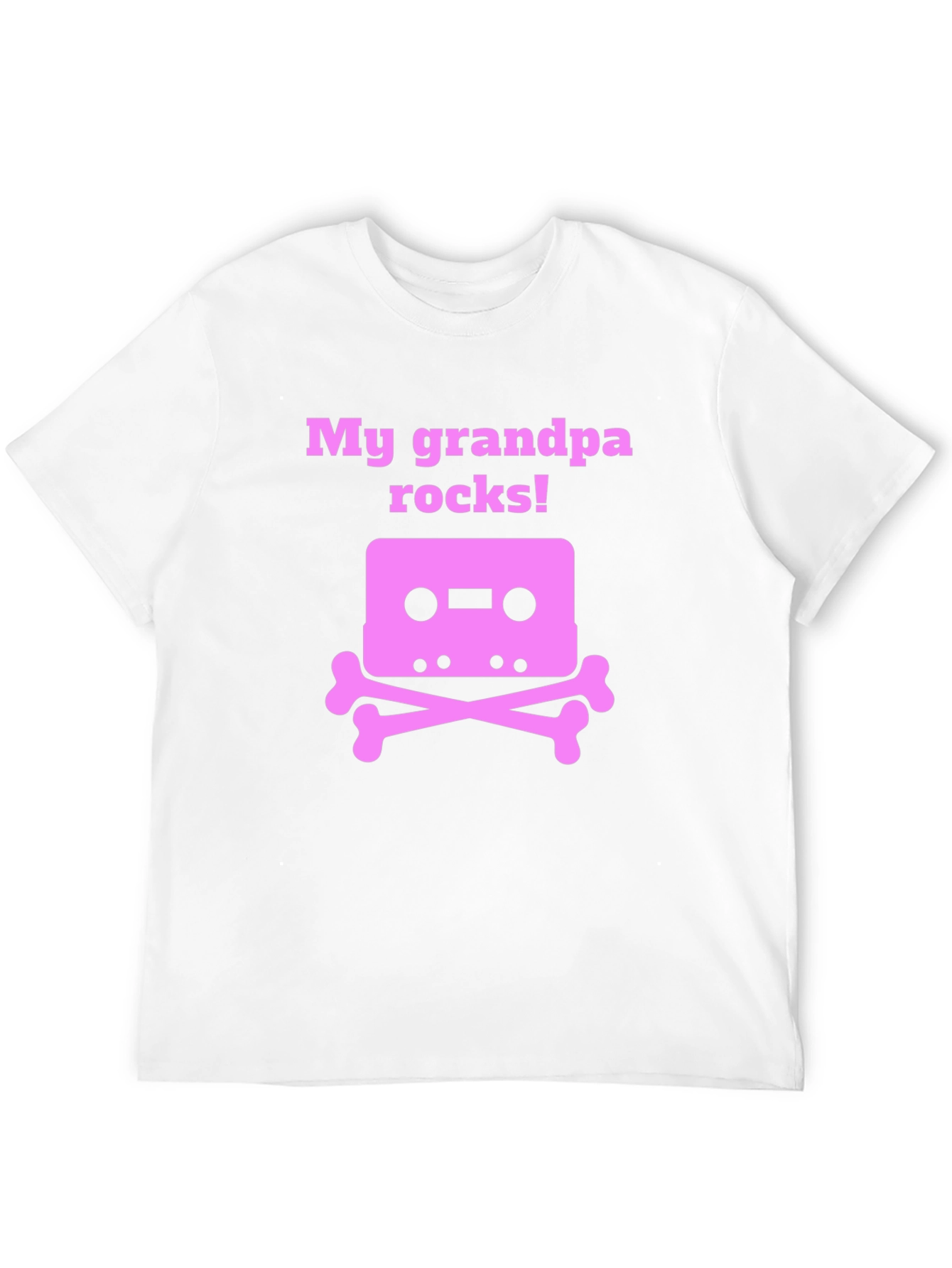 Grandpa Rocks T-Shirt Cassette Tape Bones Funny Gift