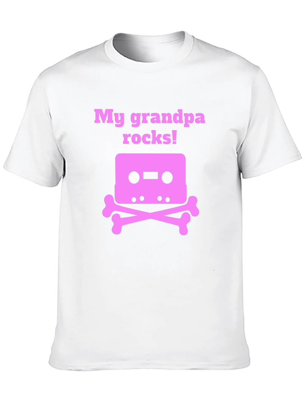 Grandpa Rocks T-Shirt Cassette Tape Bones Funny Gift
