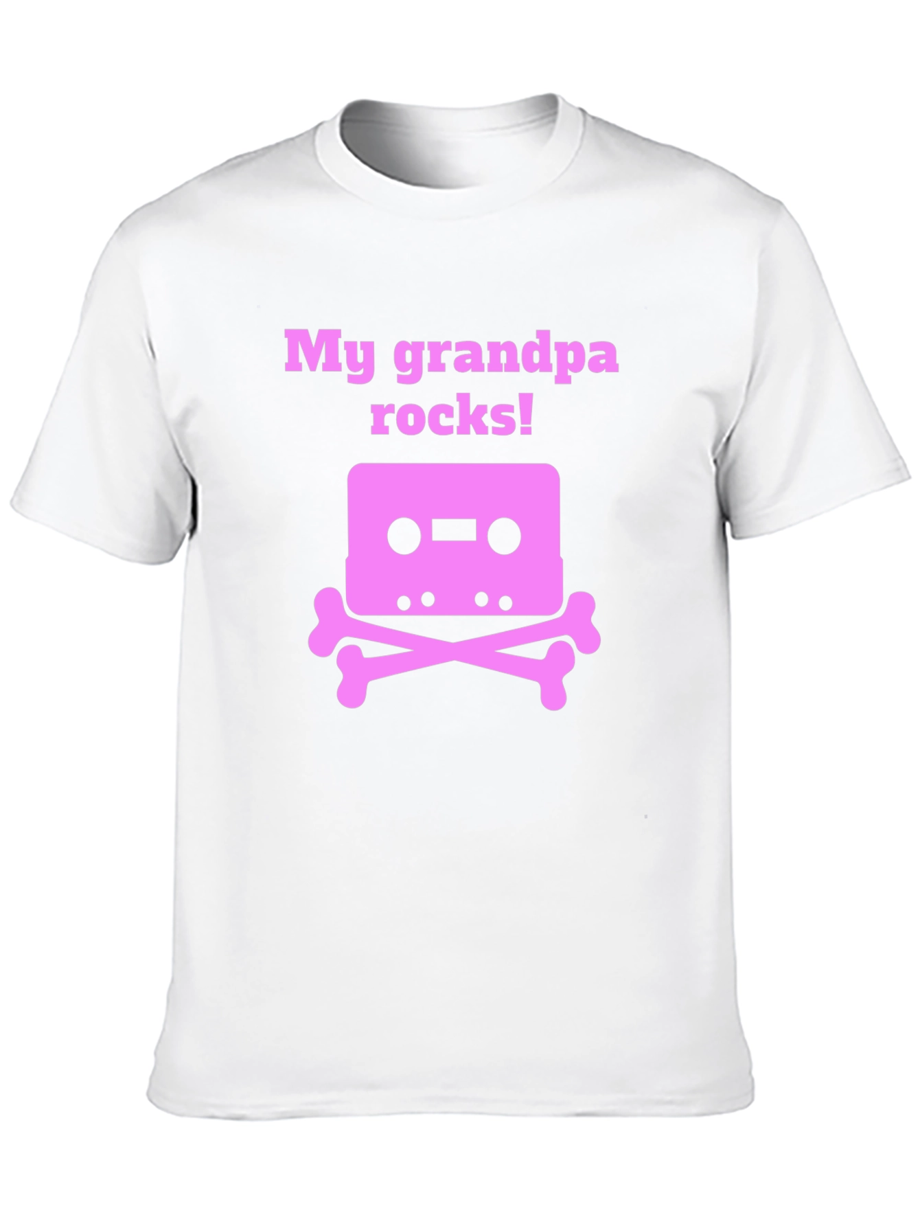 Grandpa Rocks T-Shirt Cassette Tape Bones Funny Gift