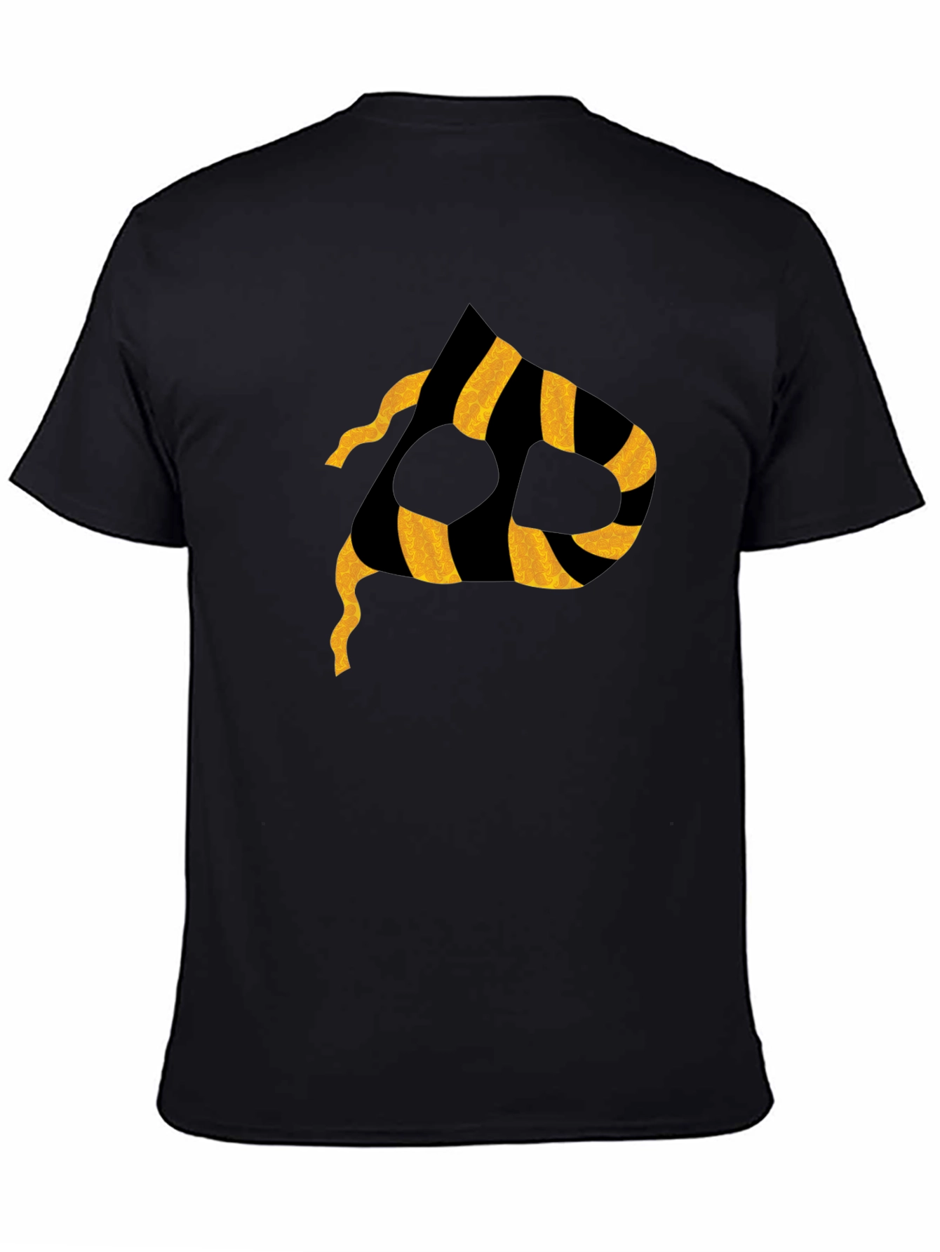 Striped P Graphic Black T-Shirt