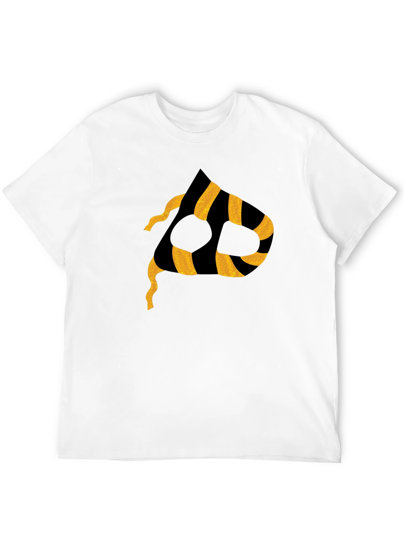 Striped P Graphic Black T-Shirt