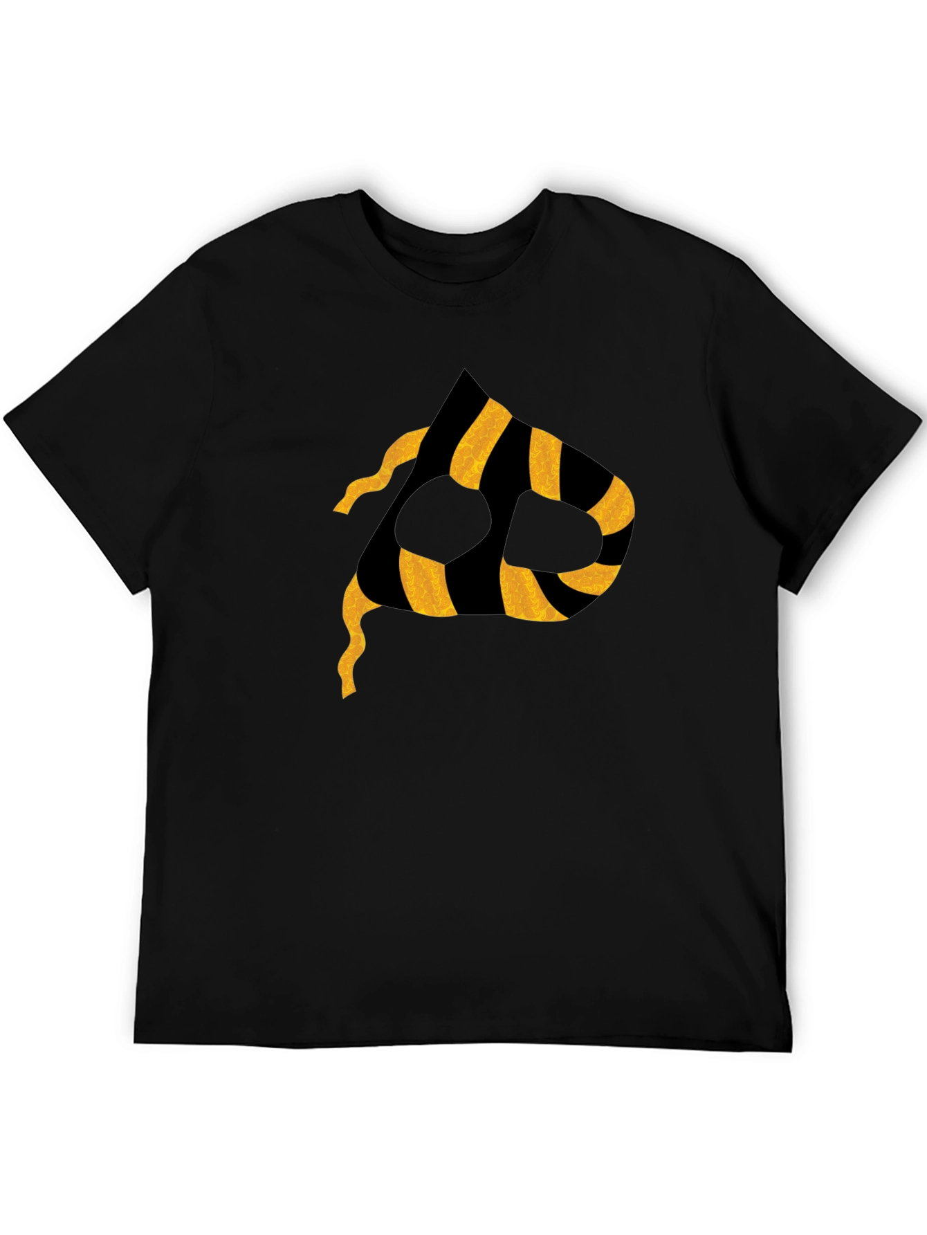 Striped P Graphic Black T-Shirt