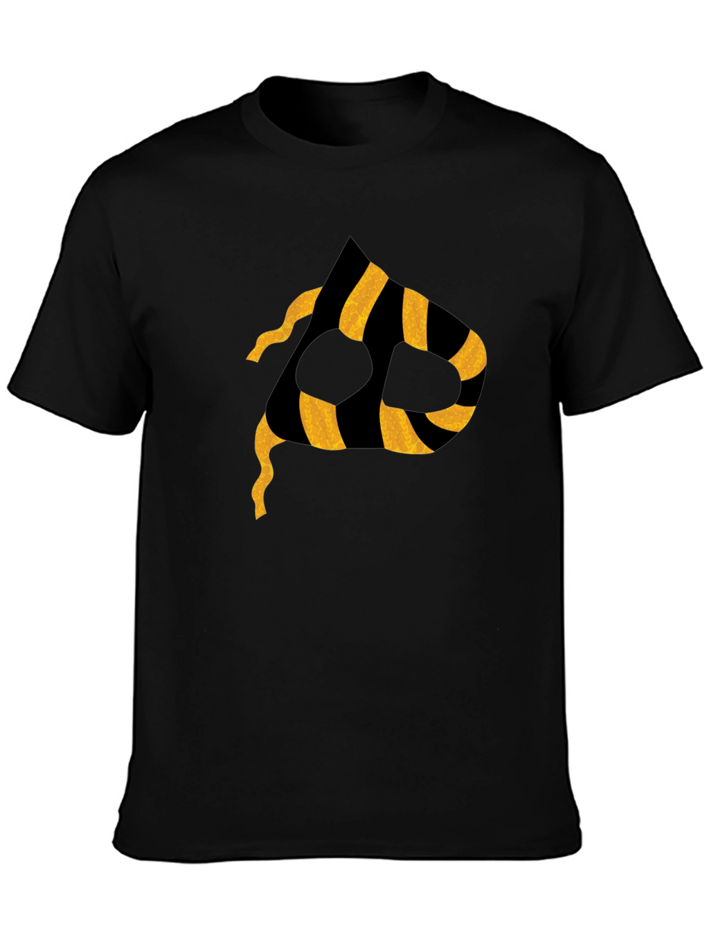 Striped P Graphic Black T-Shirt