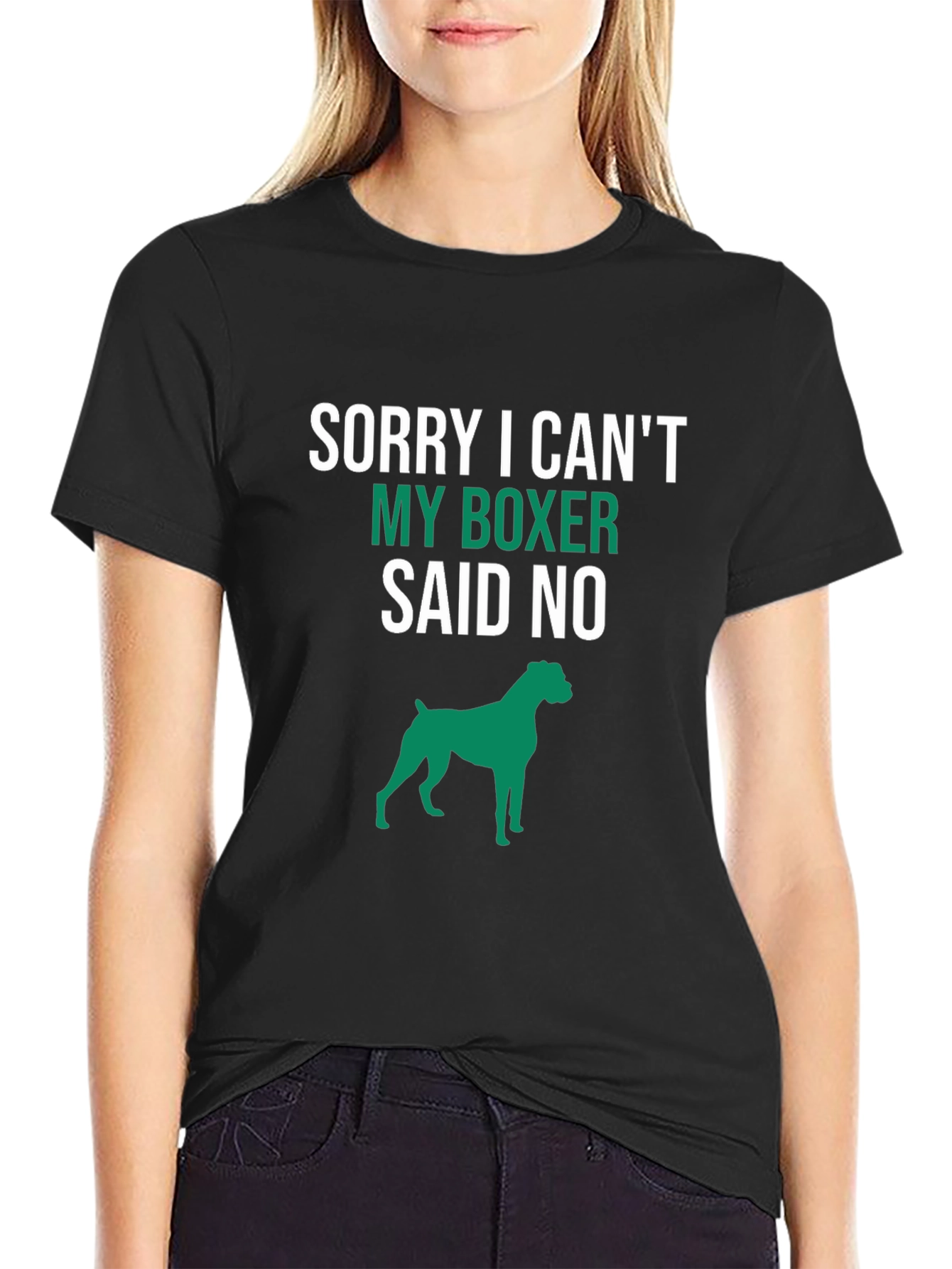 Funny Dog Boxer T-Shirt: Sorry My Boxer Said No