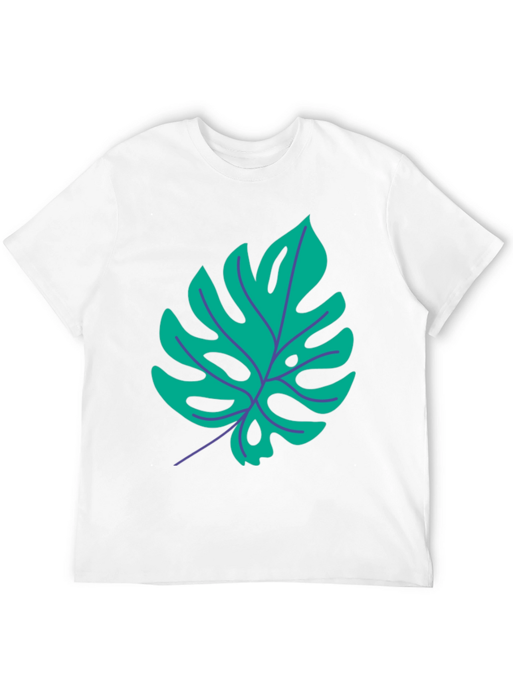 Tropical Monstera Leaf Graphic Tee - Stylish Black T-Shirt