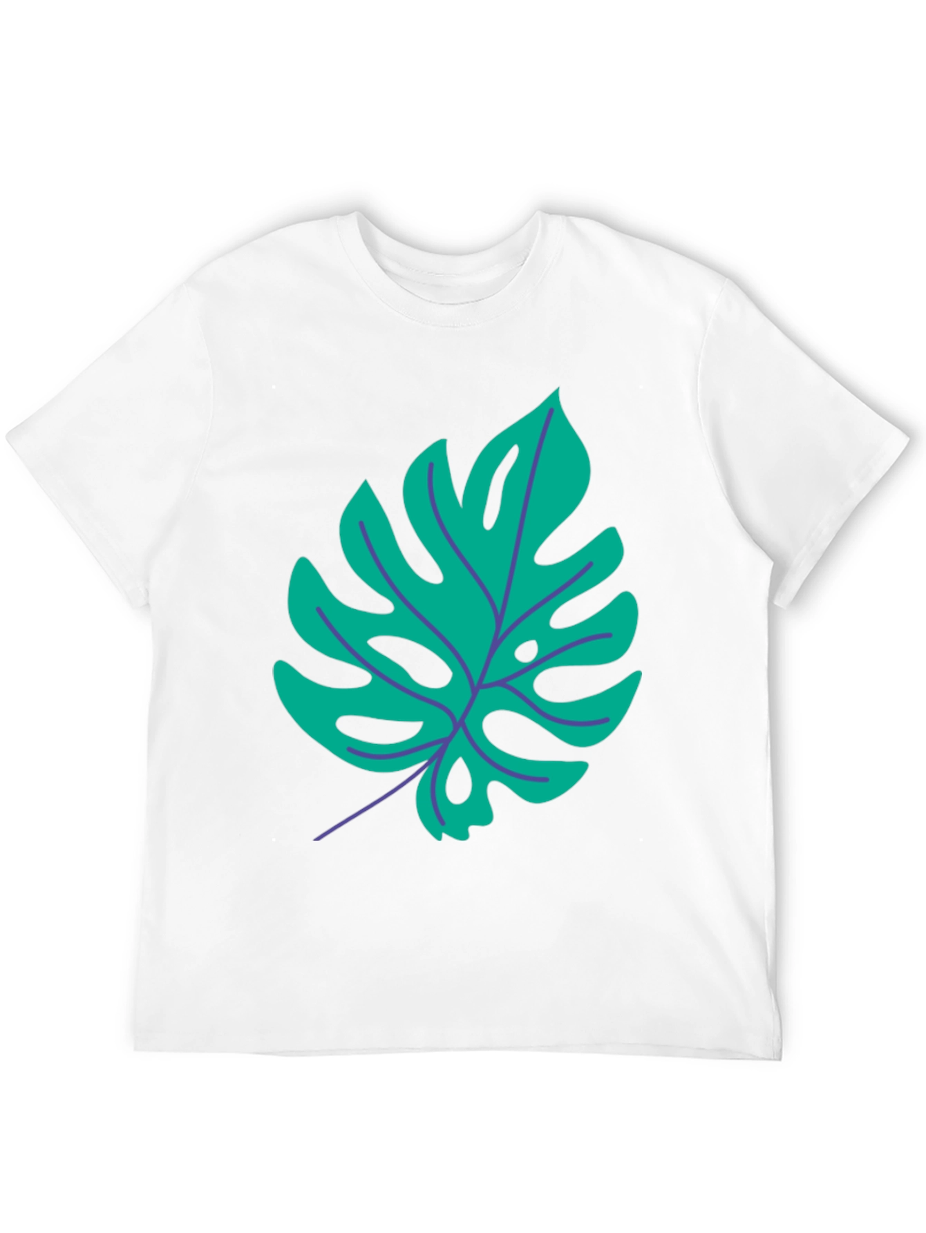 Tropical Monstera Leaf Graphic Tee - Stylish Black T-Shirt